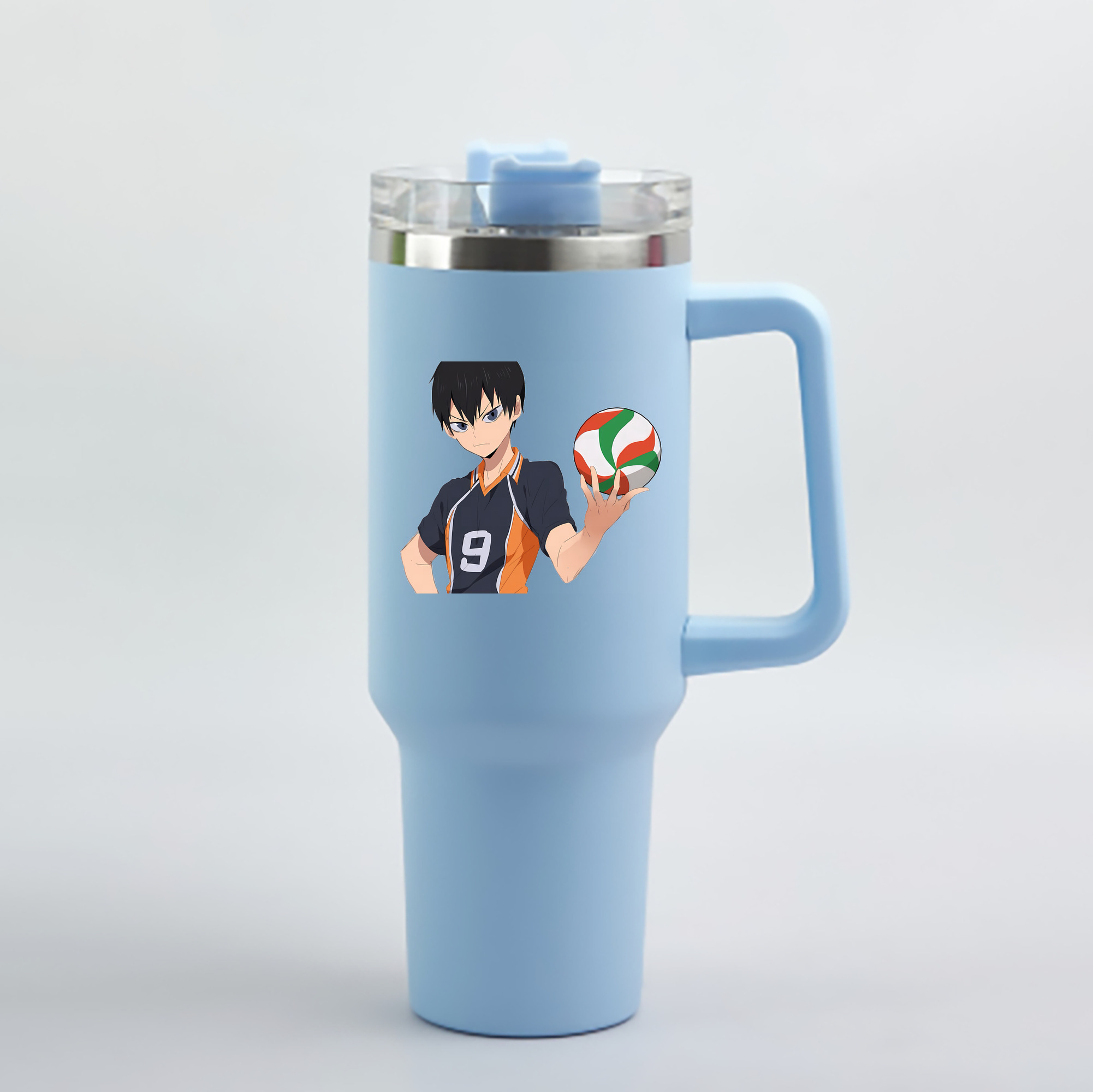 （画像用） ハイキュー!! Haikyu!! 1200mL車用タンブラー - クリスタルステッカー（プラスチックストロー付き）