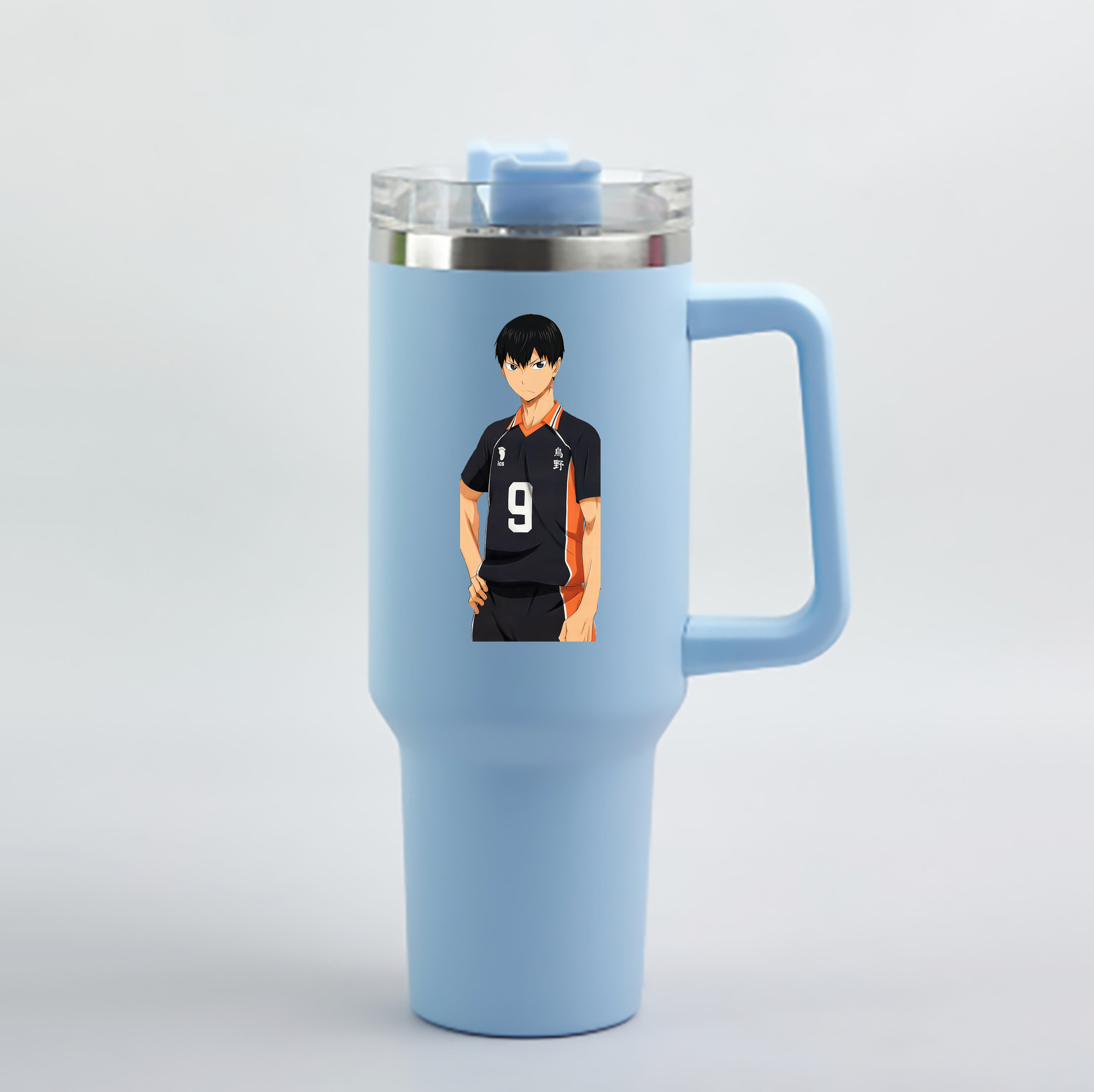 （画像用） ハイキュー!! Haikyu!! 1200mL車用タンブラー - クリスタルステッカー（プラスチックストロー付き）