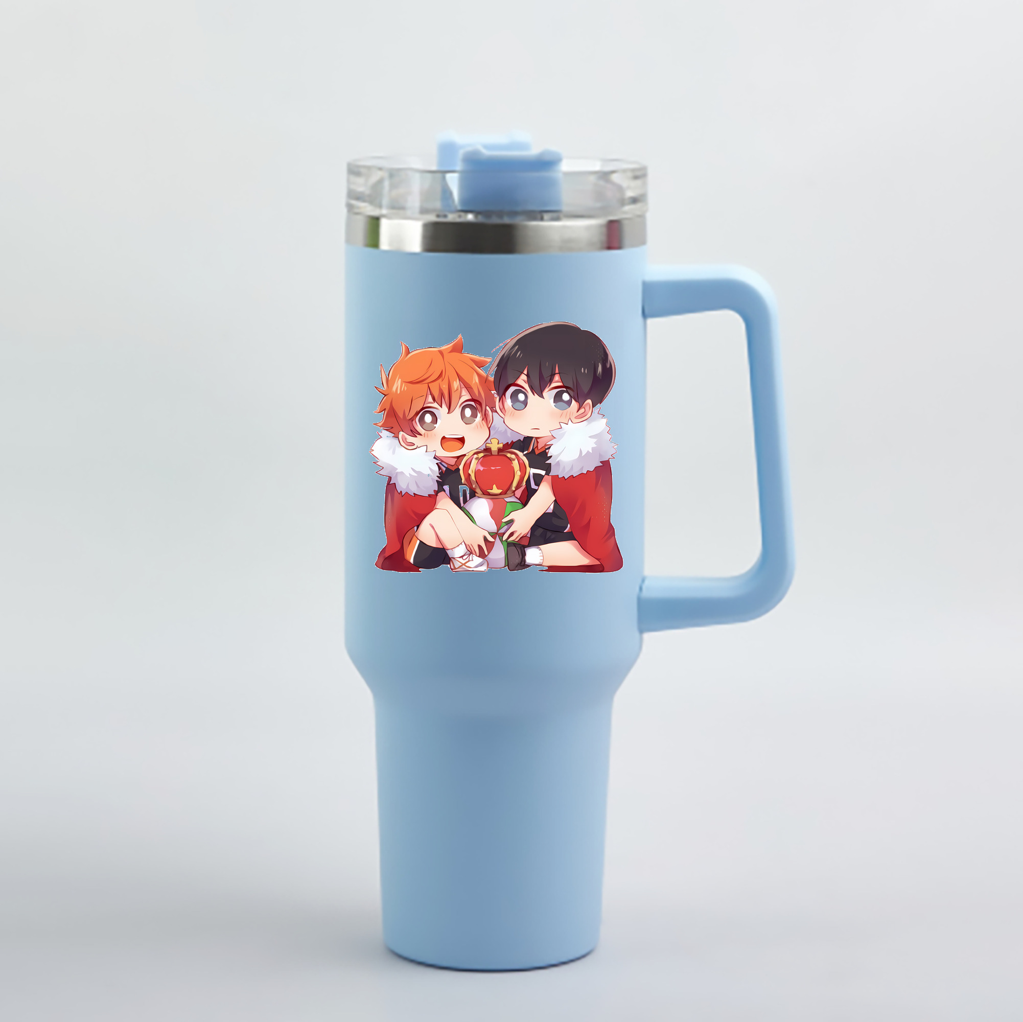 （画像用） ハイキュー!! Haikyu!! 1200mL車用タンブラー - クリスタルステッカー（プラスチックストロー付き）