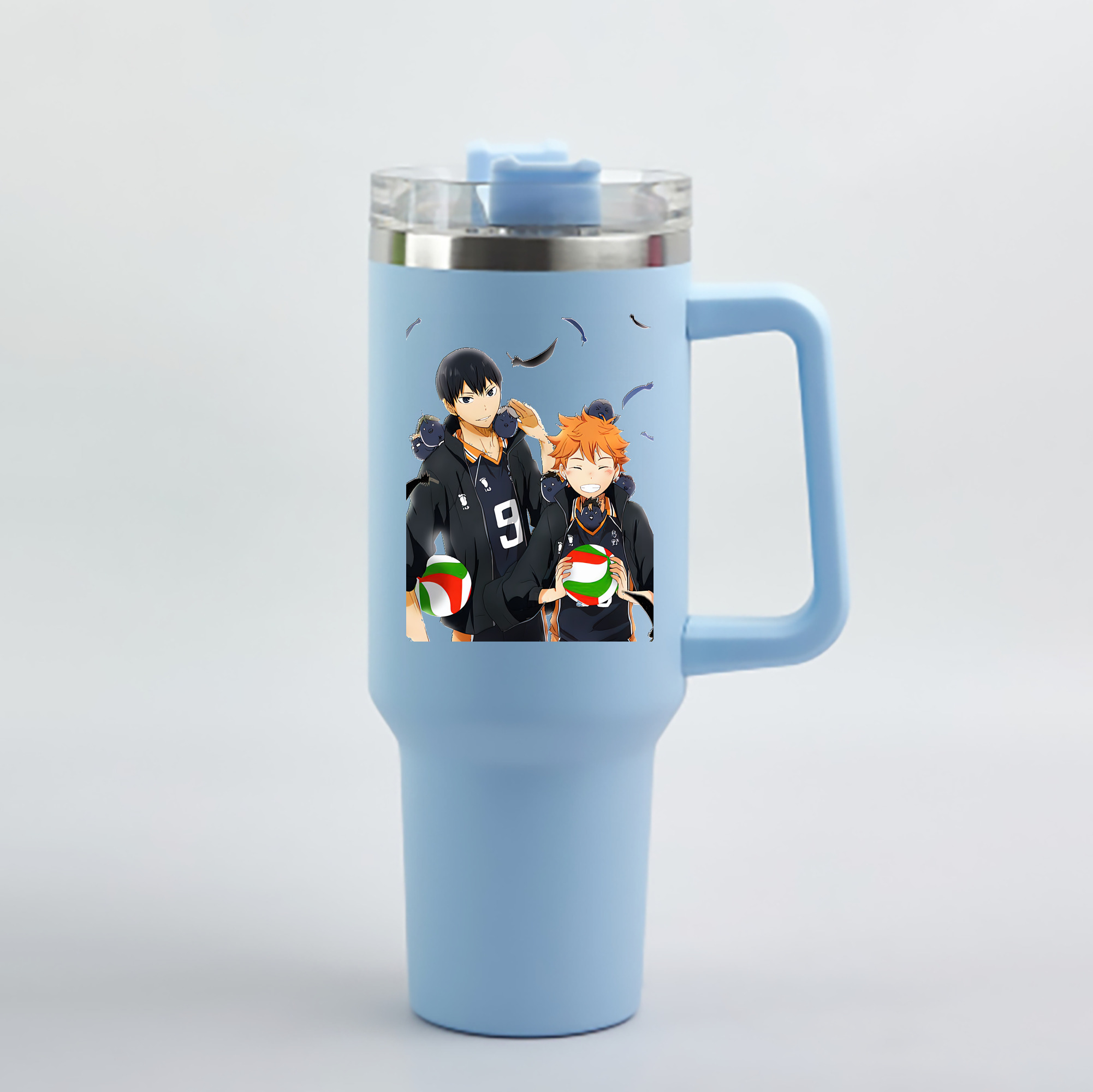 （画像用） ハイキュー!! Haikyu!! 1200mL車用タンブラー - クリスタルステッカー（プラスチックストロー付き）