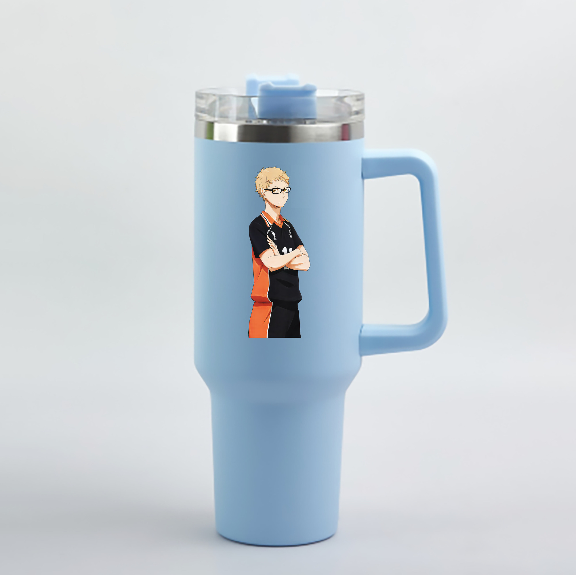 （画像用） ハイキュー!! Haikyu!! 1200mL車用タンブラー - クリスタルステッカー（プラスチックストロー付き）