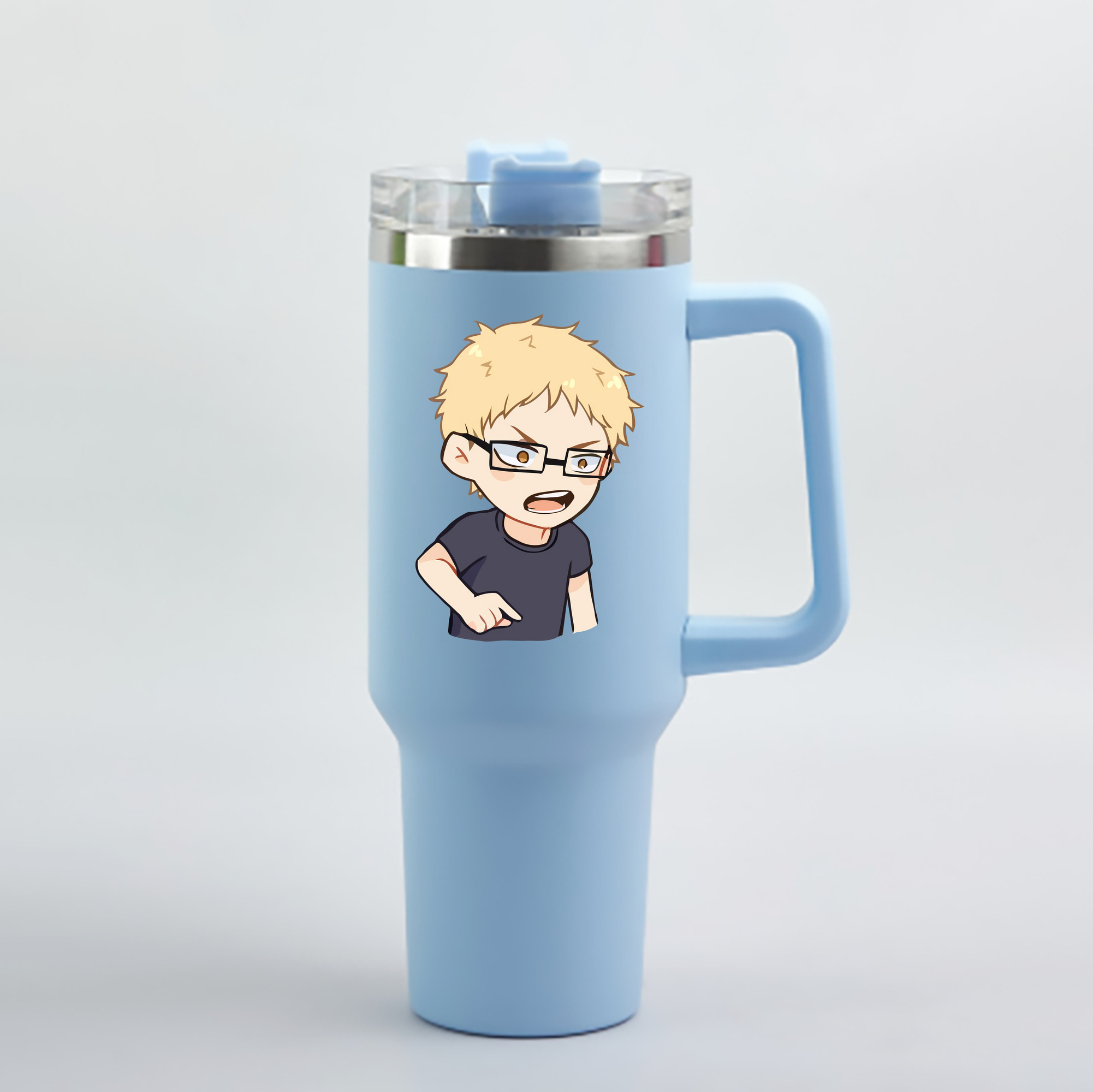 （画像用） ハイキュー!! Haikyu!! 1200mL車用タンブラー - クリスタルステッカー（プラスチックストロー付き）