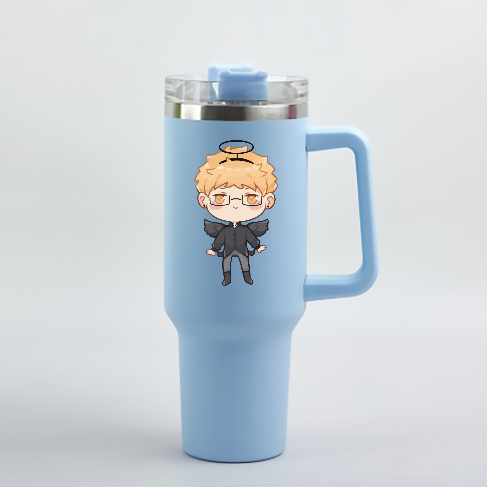 （画像用） ハイキュー!! Haikyu!! 1200mL車用タンブラー - クリスタルステッカー（プラスチックストロー付き）