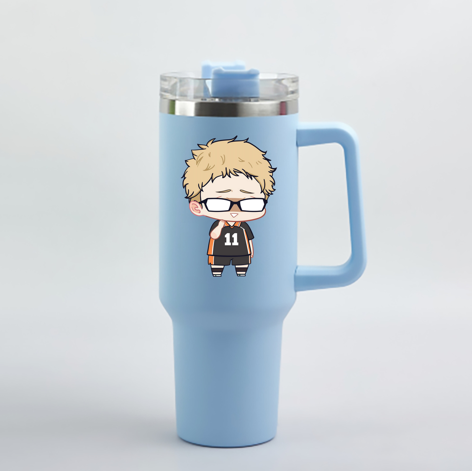 （画像用） ハイキュー!! Haikyu!! 1200mL車用タンブラー - クリスタルステッカー（プラスチックストロー付き）