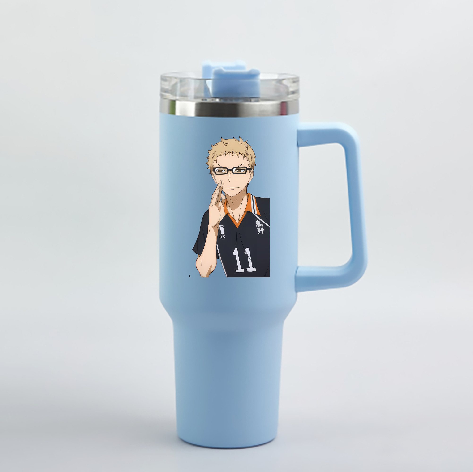 （画像用） ハイキュー!! Haikyu!! 1200mL車用タンブラー - クリスタルステッカー（プラスチックストロー付き）