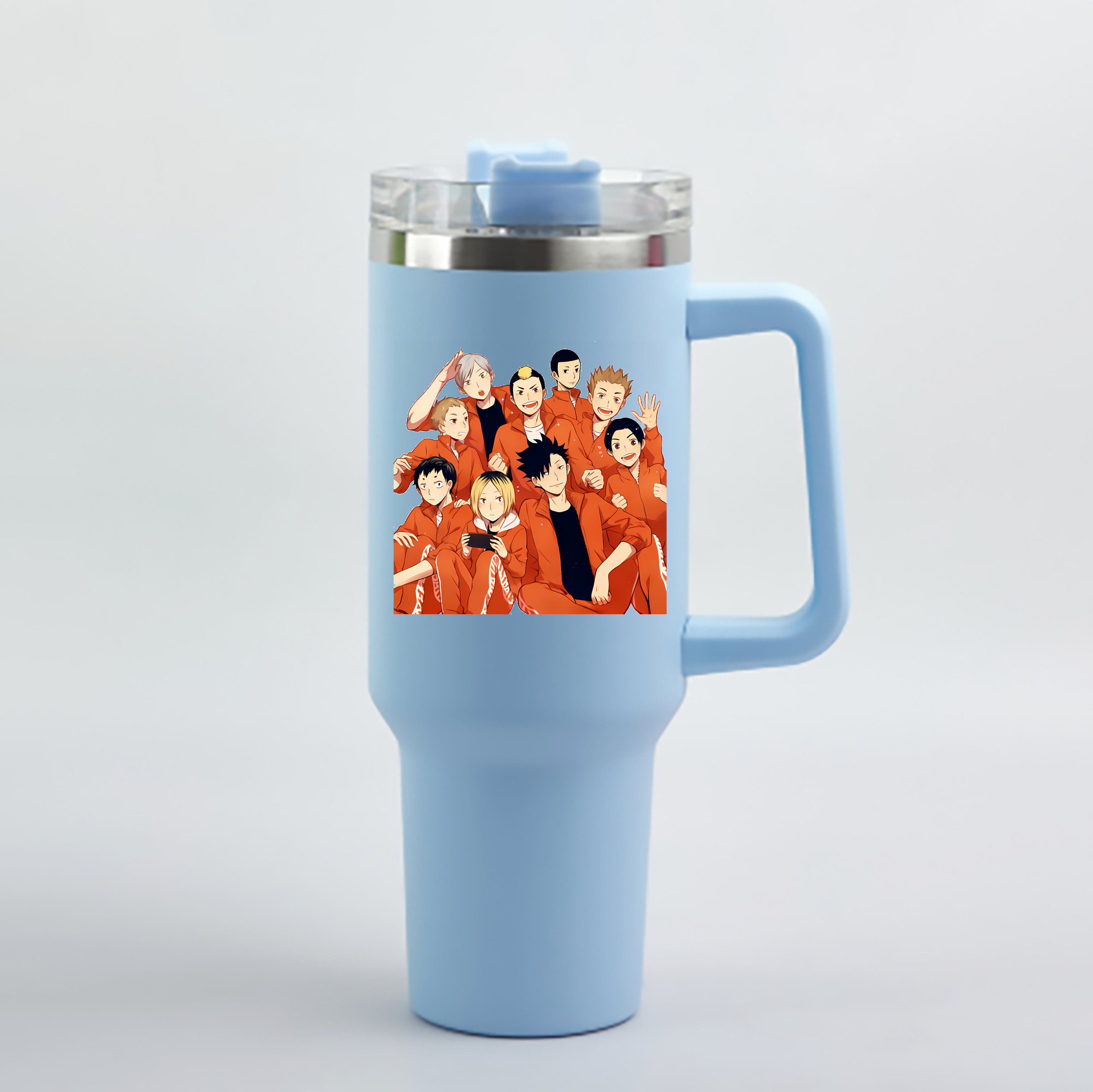 （画像用） ハイキュー!! Haikyu!! 1200mL車用タンブラー - クリスタルステッカー（プラスチックストロー付き）