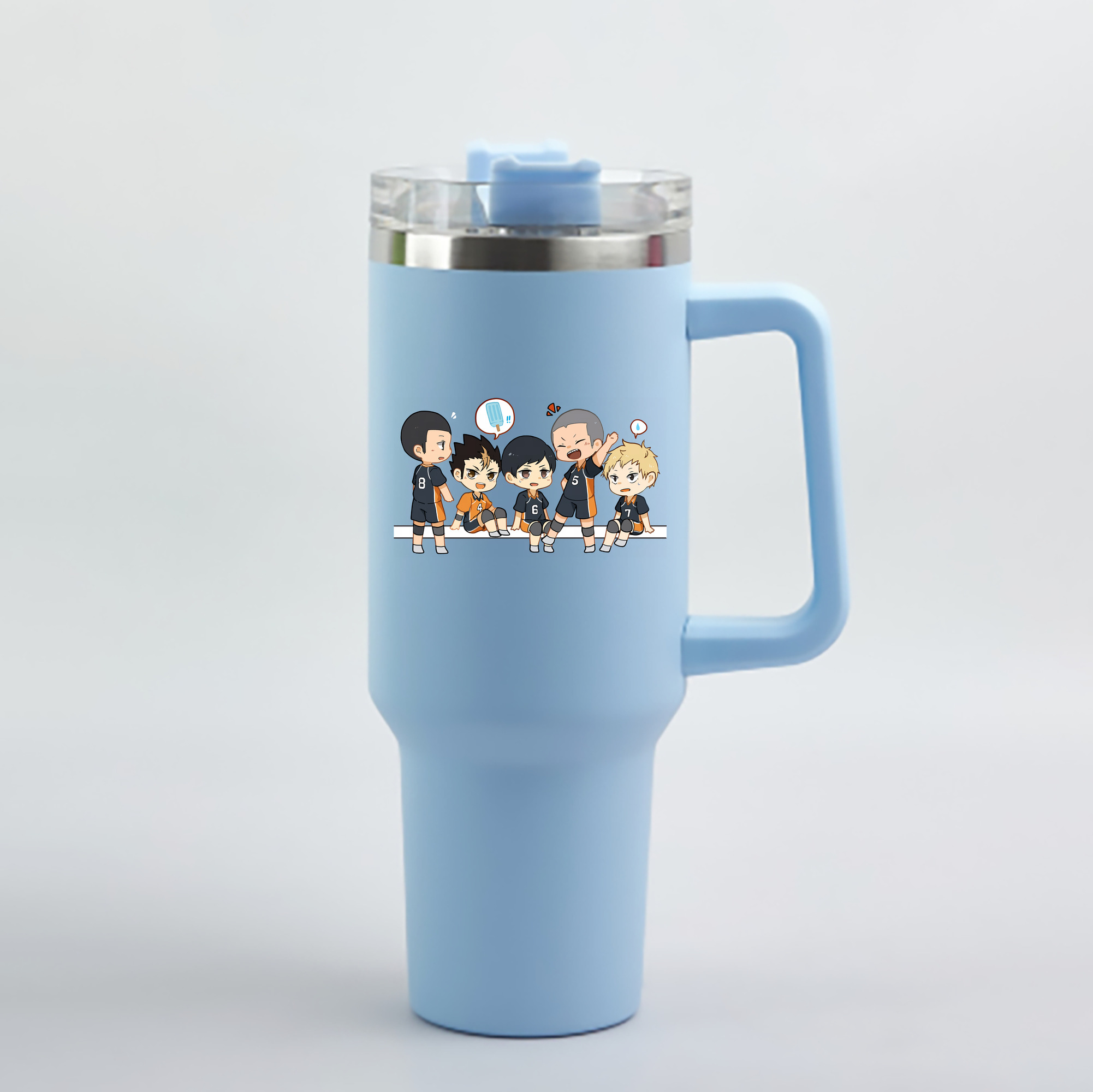 （画像用） ハイキュー!! Haikyu!! 1200mL車用タンブラー - クリスタルステッカー（プラスチックストロー付き）