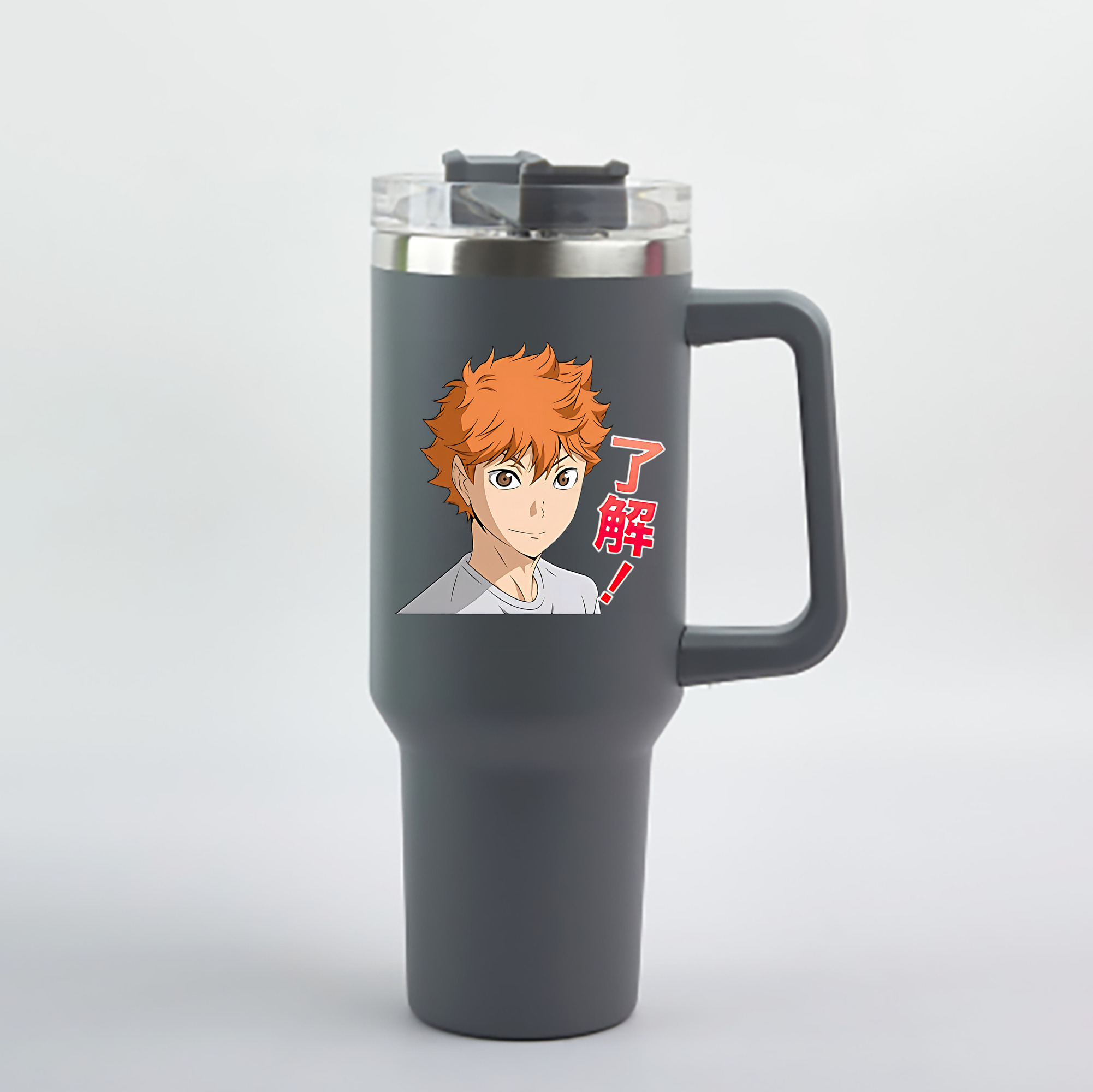 （画像用） ハイキュー!! Haikyu!! 1200mL車用タンブラー - クリスタルステッカー（プラスチックストロー付き）