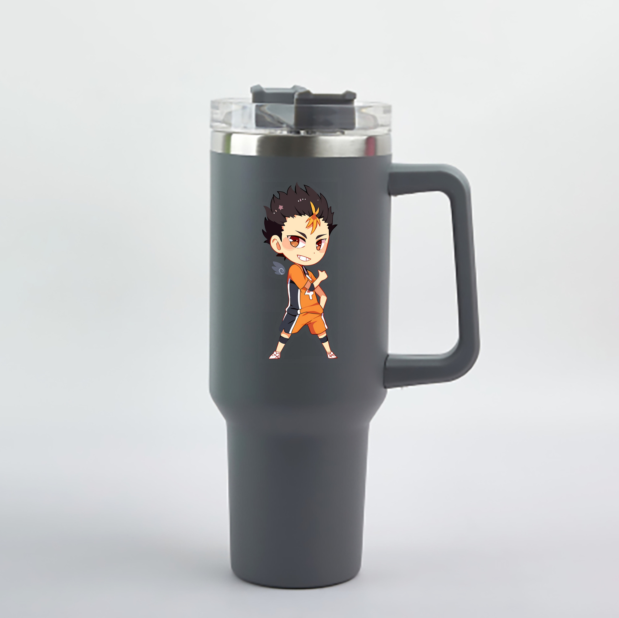 （画像用） ハイキュー!! Haikyu!! 1200mL車用タンブラー - クリスタルステッカー（プラスチックストロー付き）