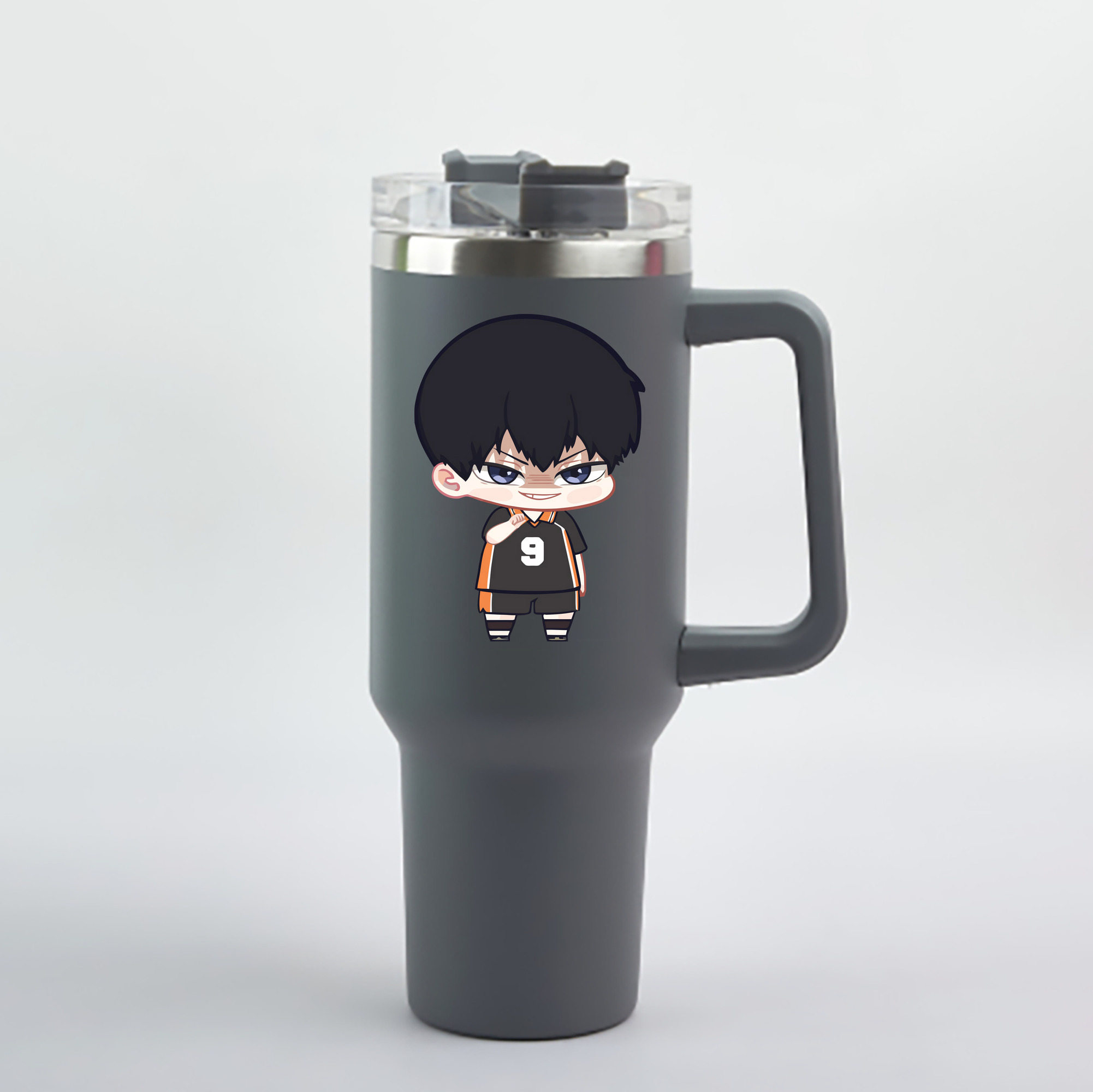 （画像用） ハイキュー!! Haikyu!! 1200mL車用タンブラー - クリスタルステッカー（プラスチックストロー付き）