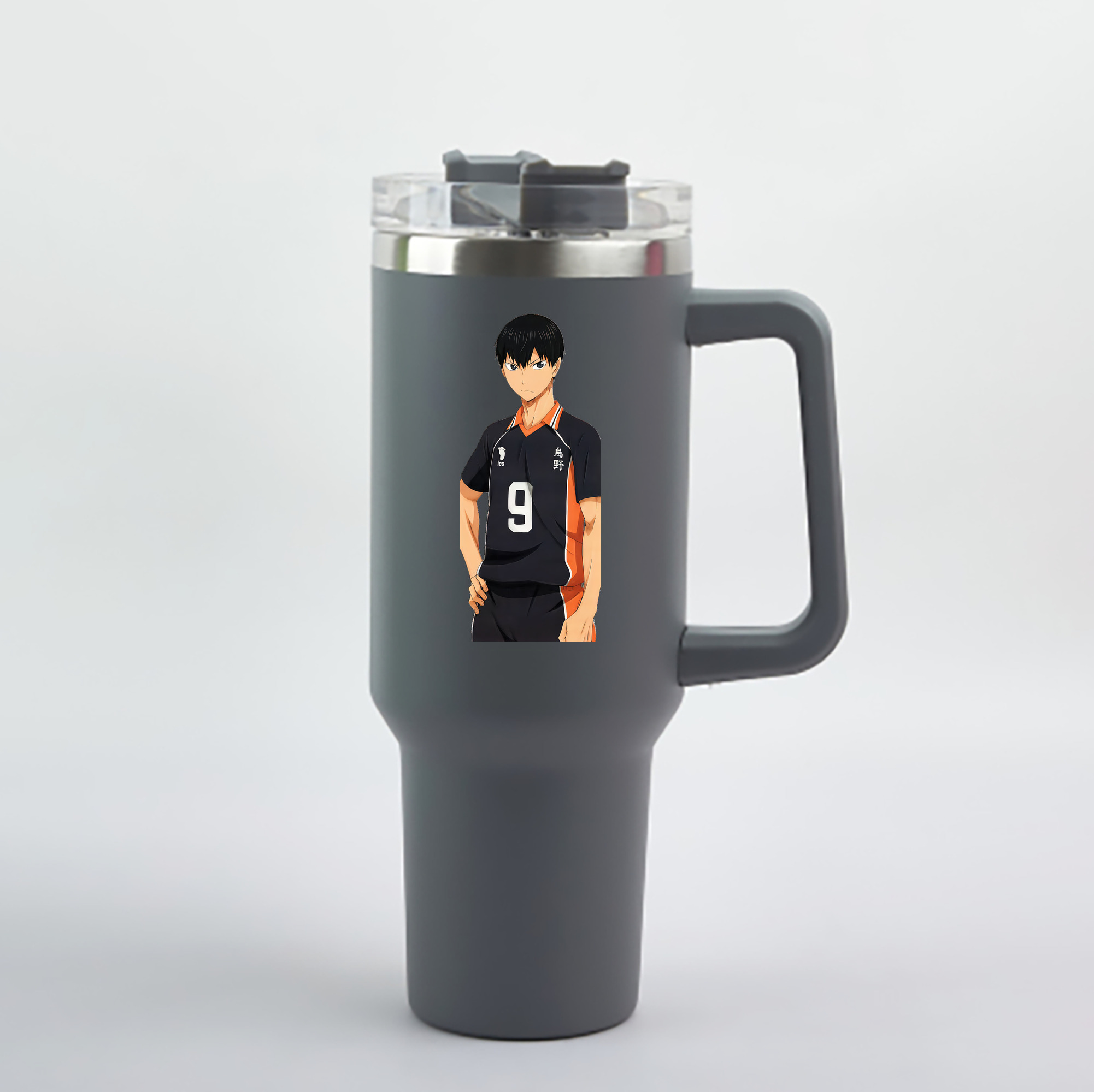 （画像用） ハイキュー!! Haikyu!! 1200mL車用タンブラー - クリスタルステッカー（プラスチックストロー付き）