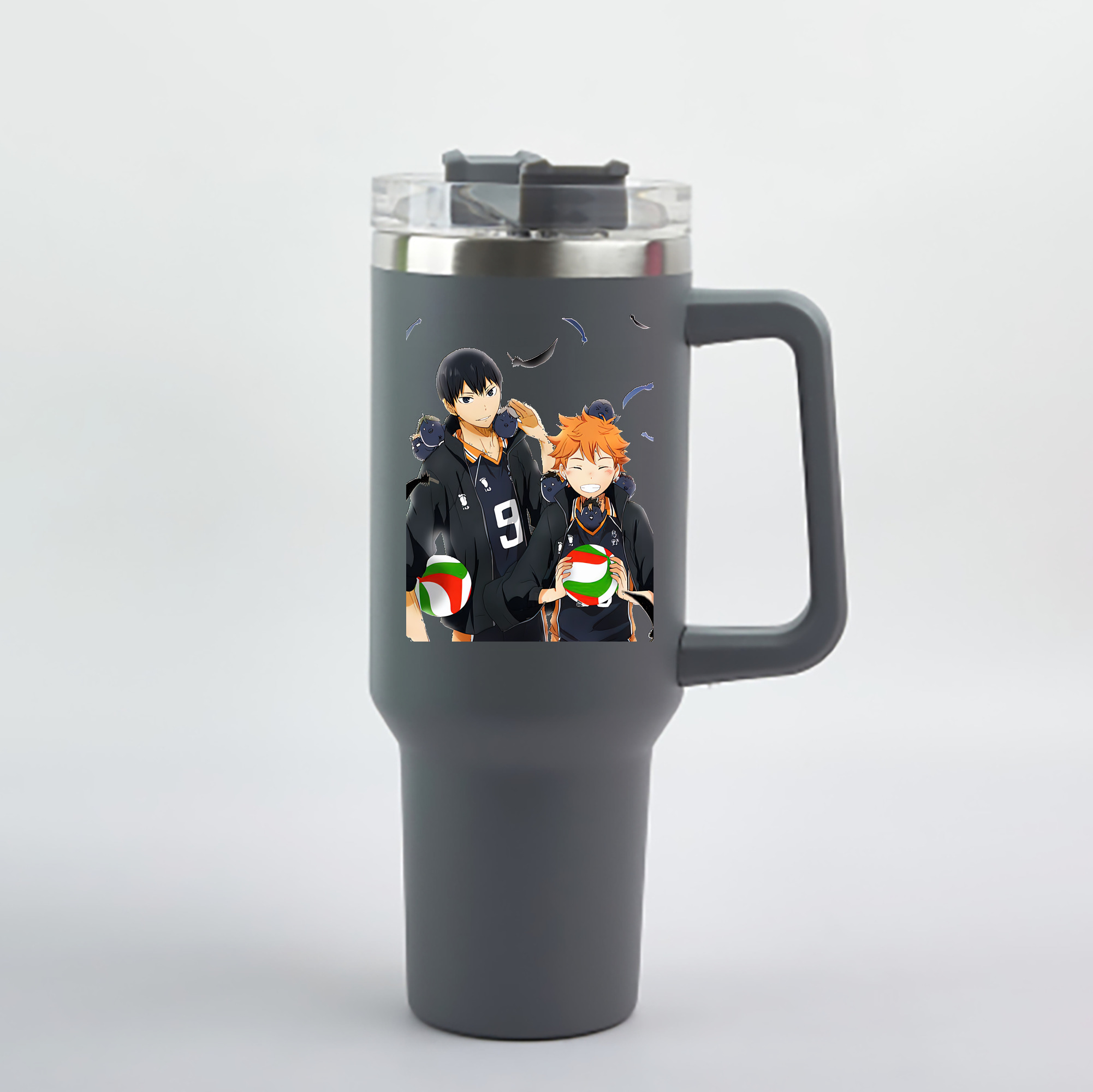 （画像用） ハイキュー!! Haikyu!! 1200mL車用タンブラー - クリスタルステッカー（プラスチックストロー付き）