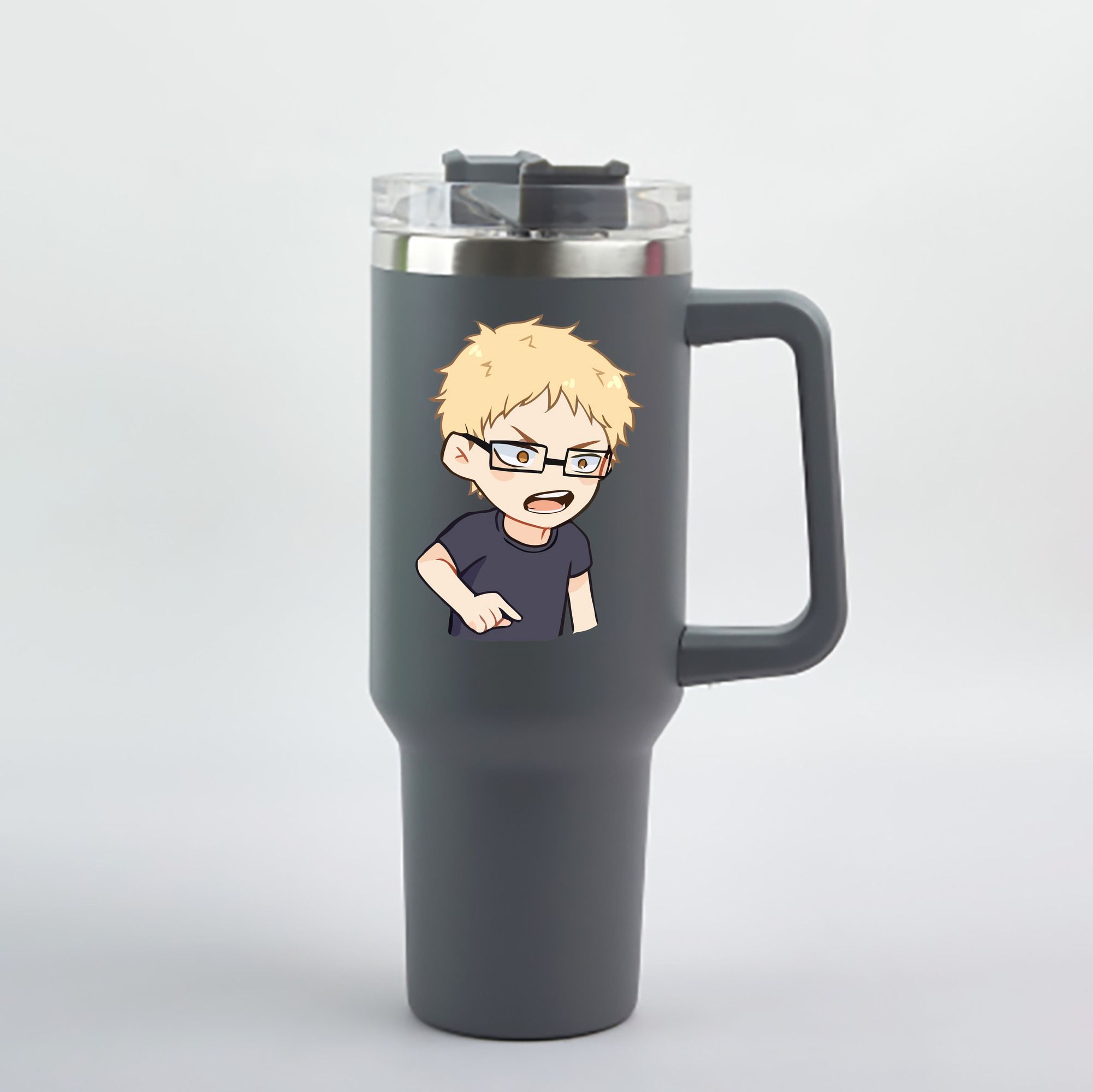 （画像用） ハイキュー!! Haikyu!! 1200mL車用タンブラー - クリスタルステッカー（プラスチックストロー付き）