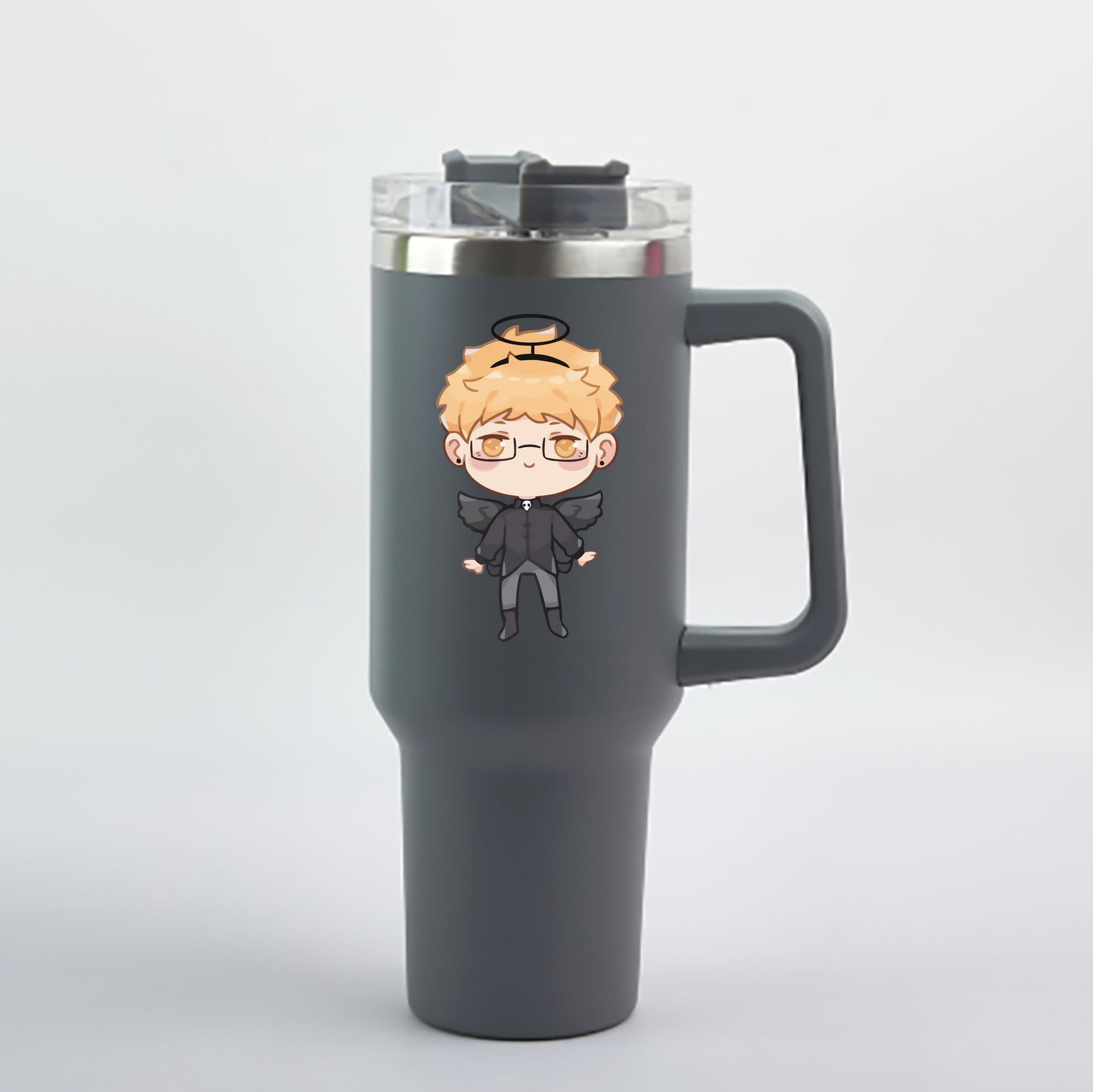 （画像用） ハイキュー!! Haikyu!! 1200mL車用タンブラー - クリスタルステッカー（プラスチックストロー付き）