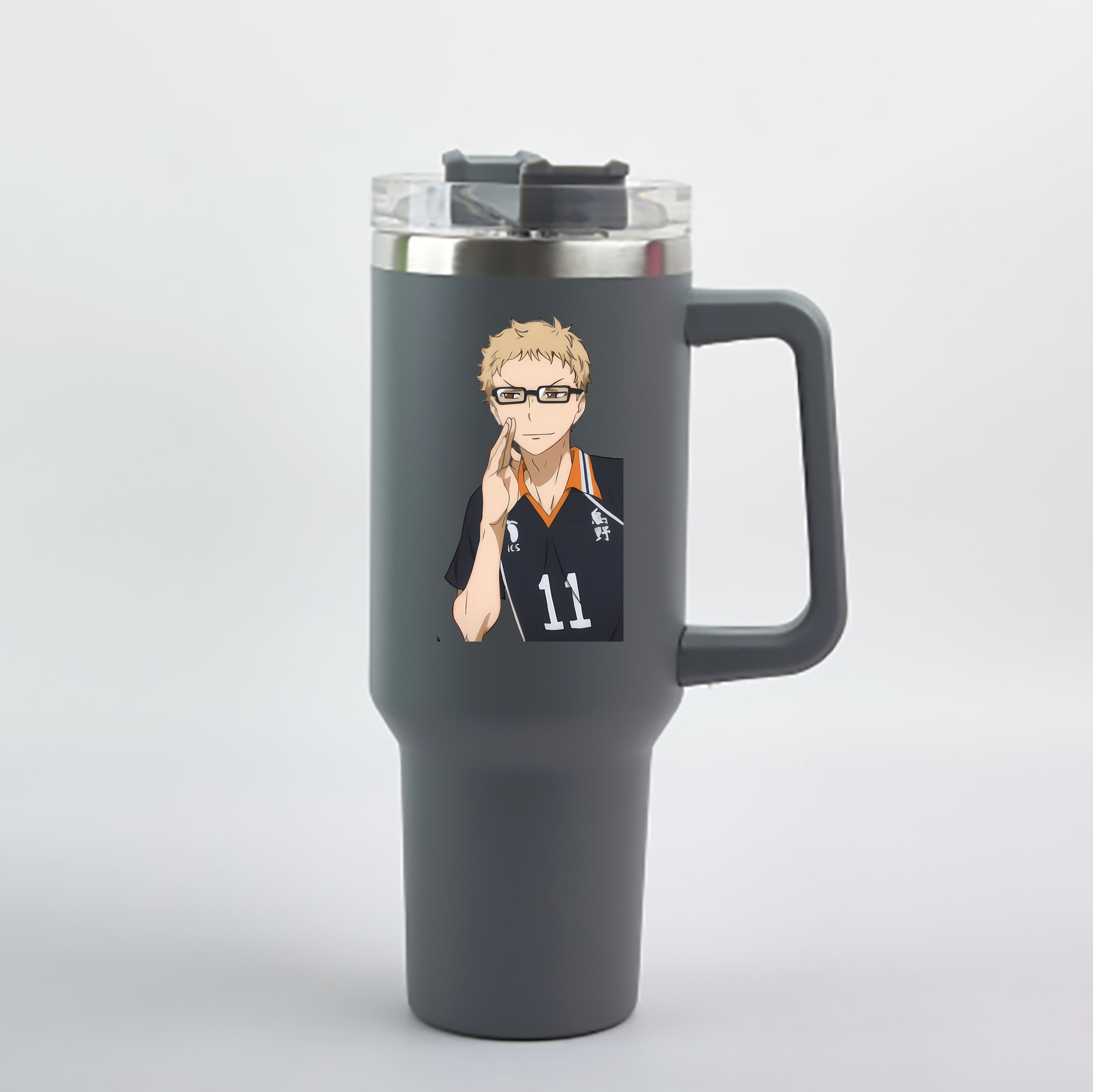 （画像用） ハイキュー!! Haikyu!! 1200mL車用タンブラー - クリスタルステッカー（プラスチックストロー付き）