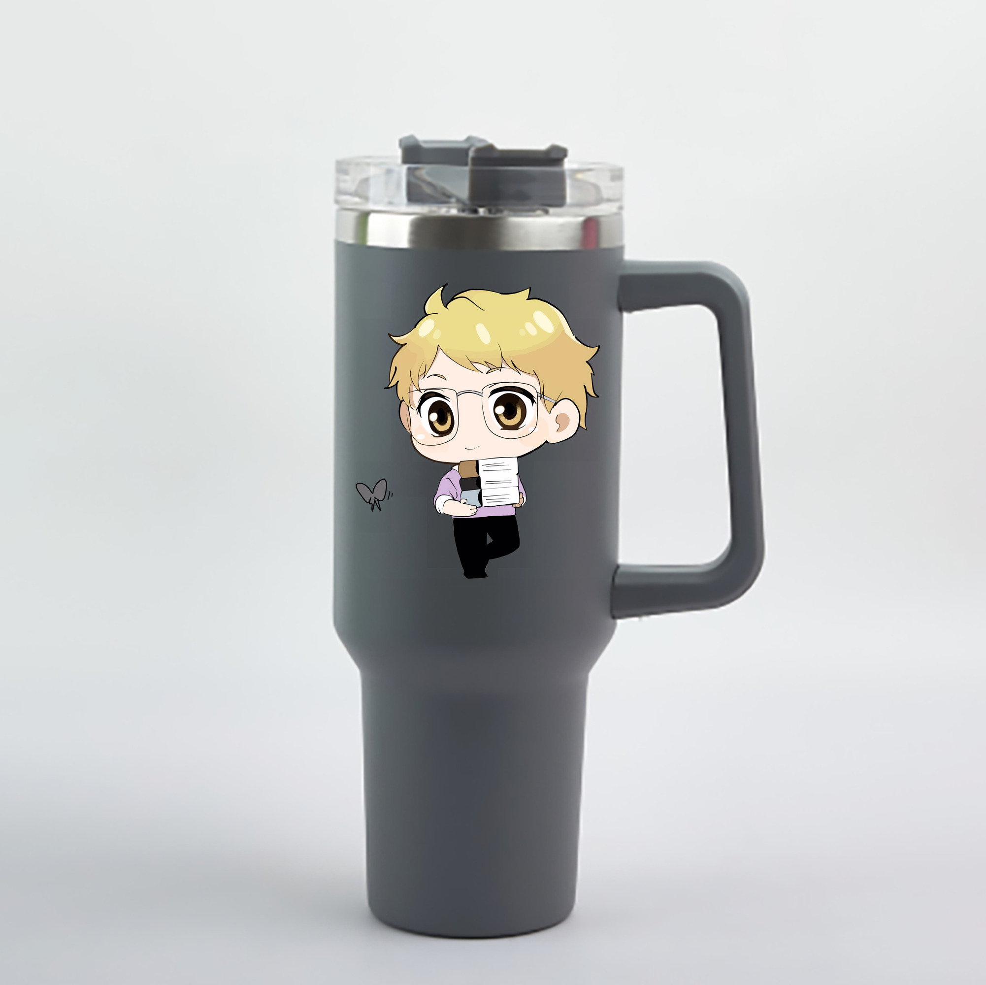 （画像用） ハイキュー!! Haikyu!! 1200mL車用タンブラー - クリスタルステッカー（プラスチックストロー付き）