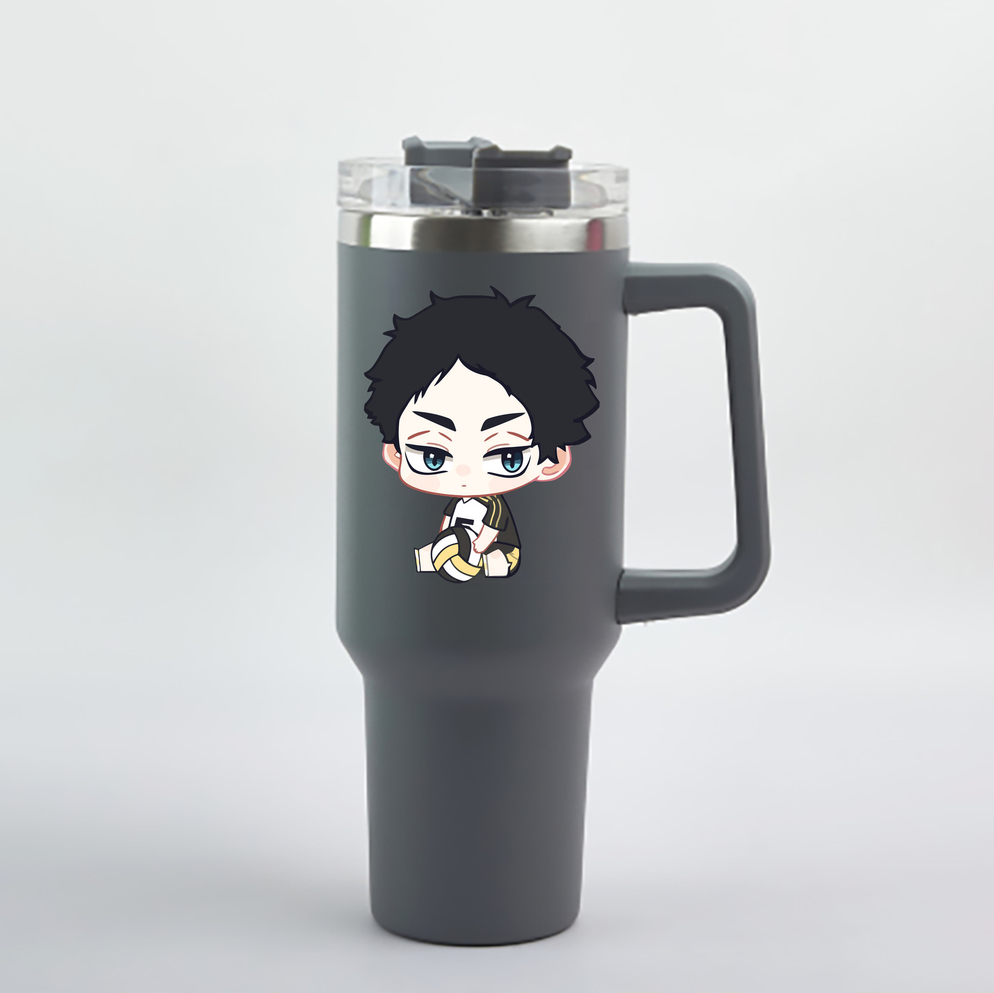 （画像用） ハイキュー!! Haikyu!! 1200mL車用タンブラー - クリスタルステッカー（プラスチックストロー付き）