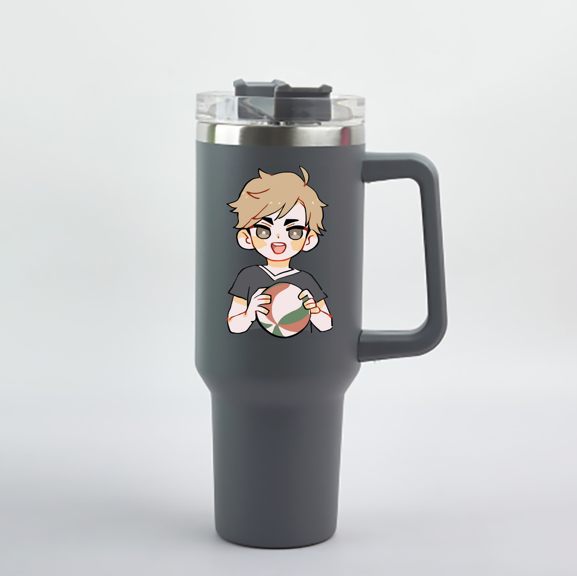 （画像用） ハイキュー!! Haikyu!! 1200mL車用タンブラー - クリスタルステッカー（プラスチックストロー付き）
