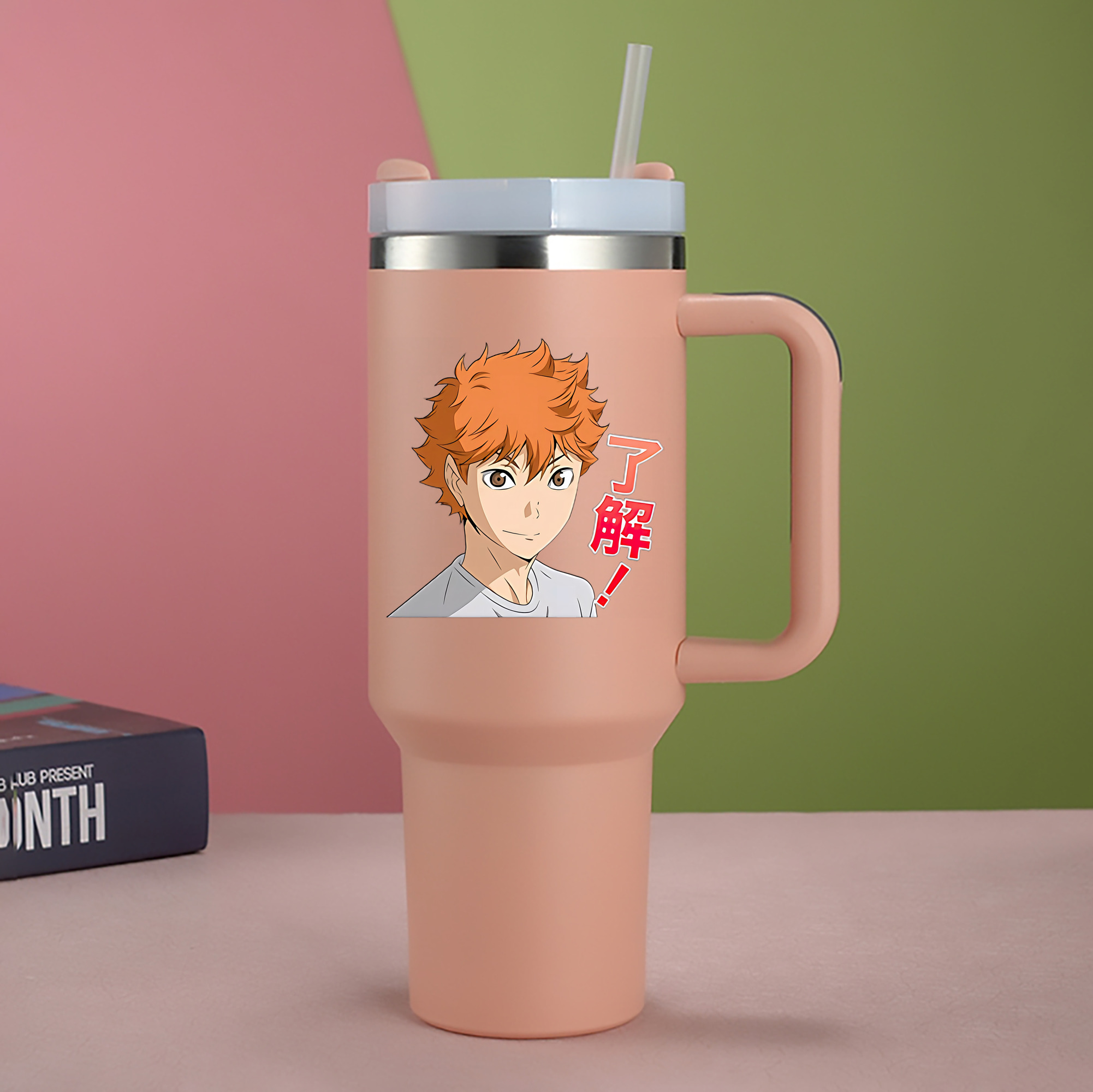 （画像用） ハイキュー!! Haikyu!! 1200mL車用タンブラー - クリスタルステッカー（プラスチックストロー付き）