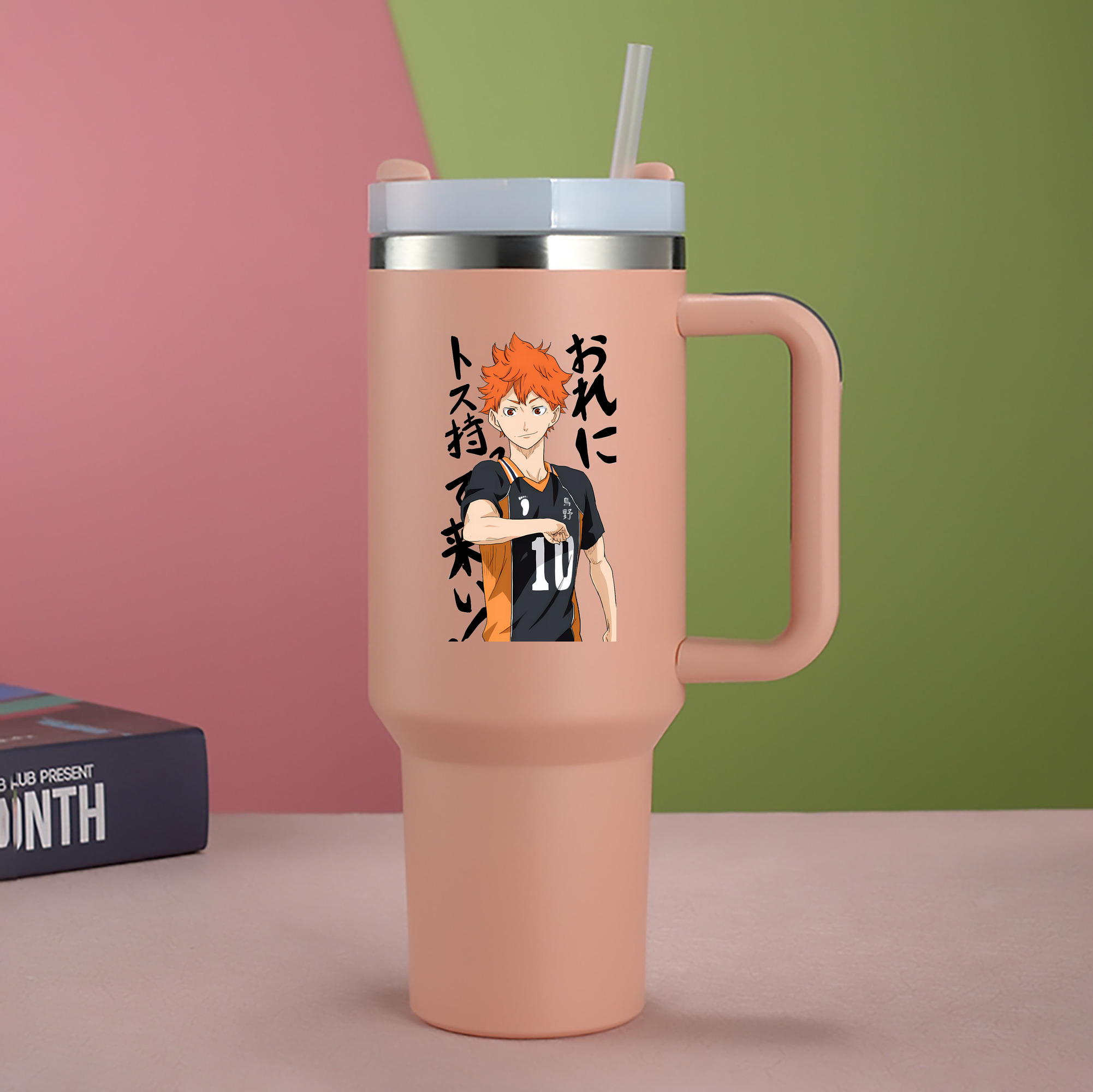 （画像用） ハイキュー!! Haikyu!! 1200mL車用タンブラー - クリスタルステッカー（プラスチックストロー付き）