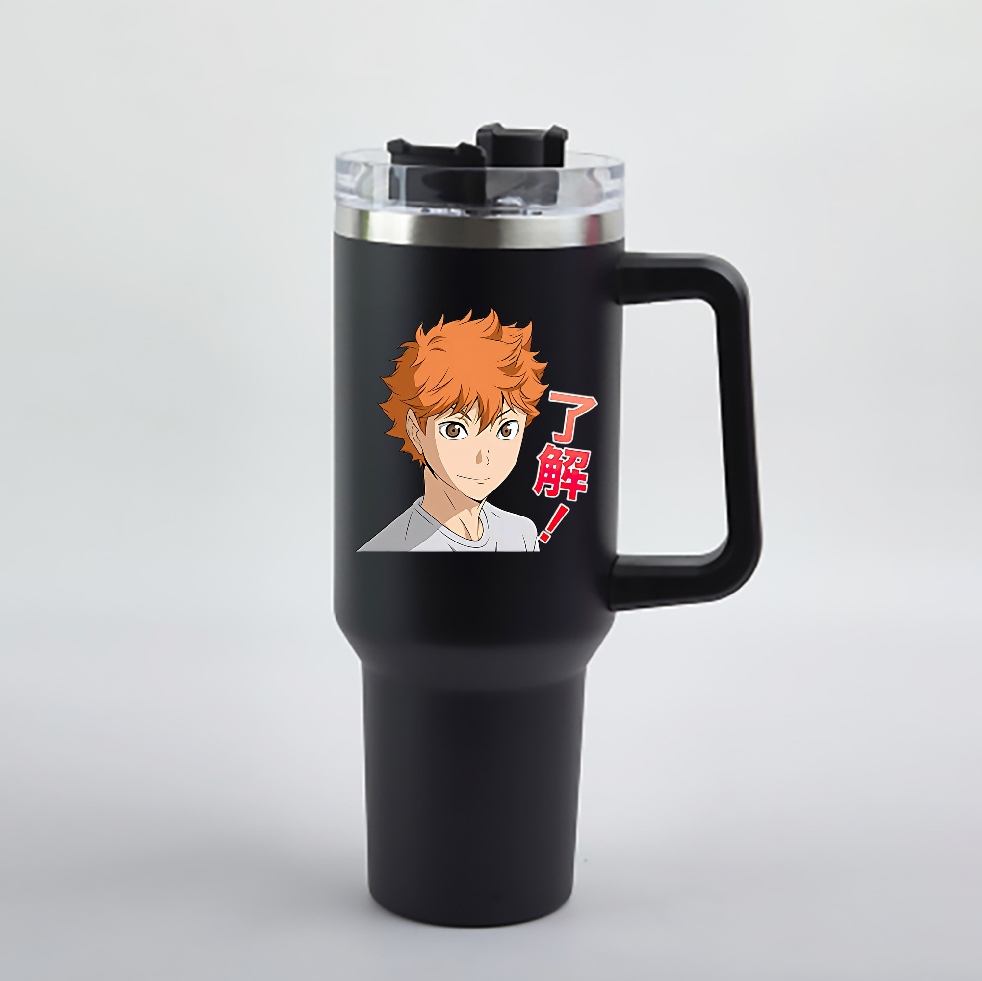（画像用） ハイキュー!! Haikyu!! 1200mL車用タンブラー - クリスタルステッカー（プラスチックストロー付き）