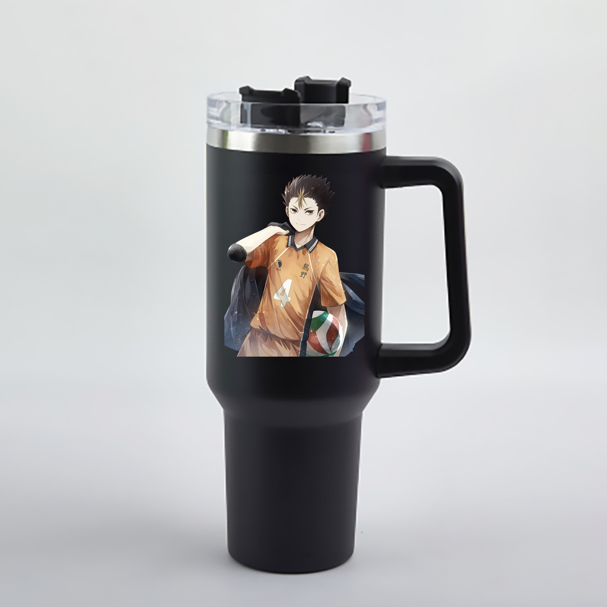 （画像用） ハイキュー!! Haikyu!! 1200mL車用タンブラー - クリスタルステッカー（プラスチックストロー付き）