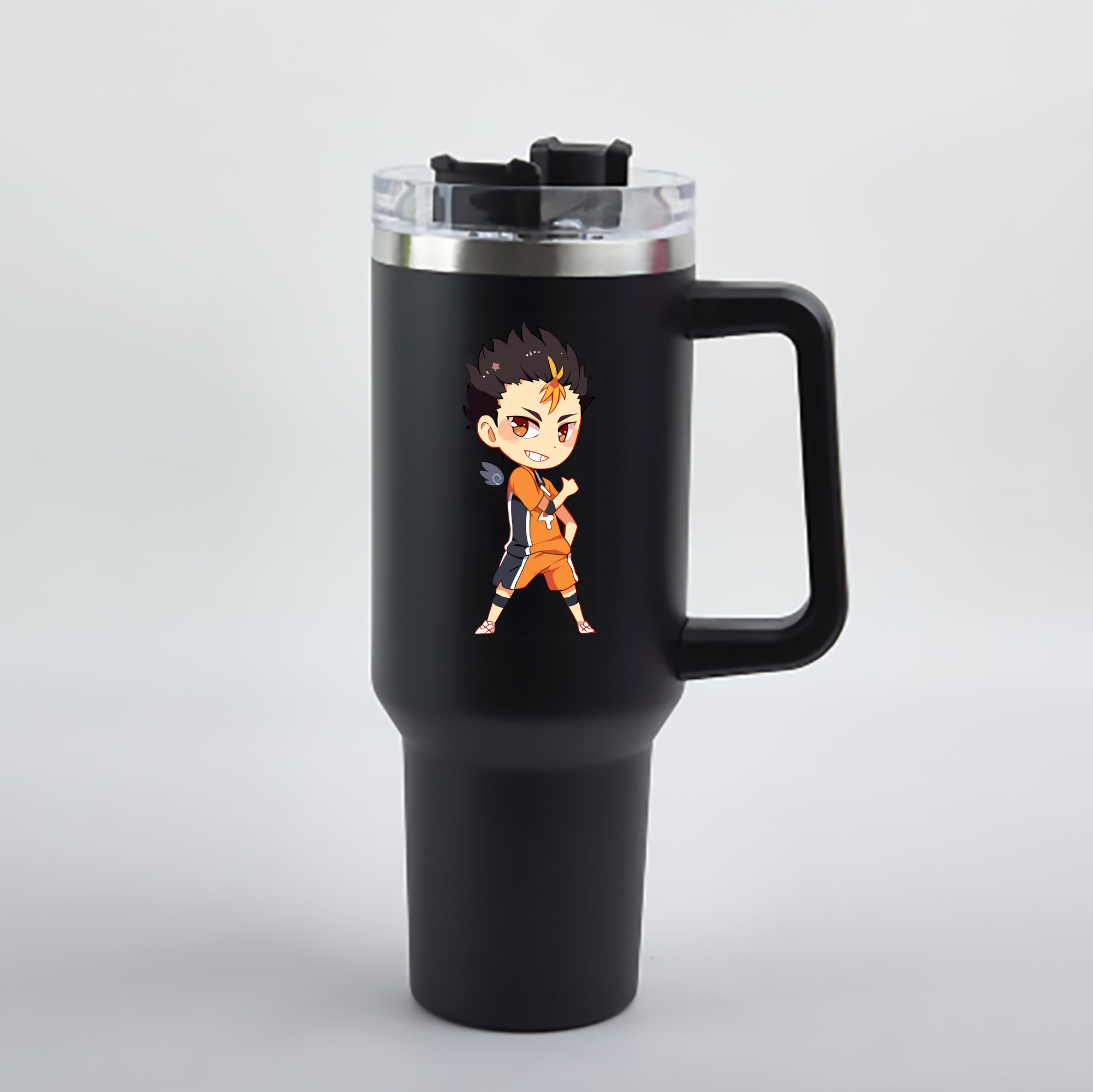 （画像用） ハイキュー!! Haikyu!! 1200mL車用タンブラー - クリスタルステッカー（プラスチックストロー付き）
