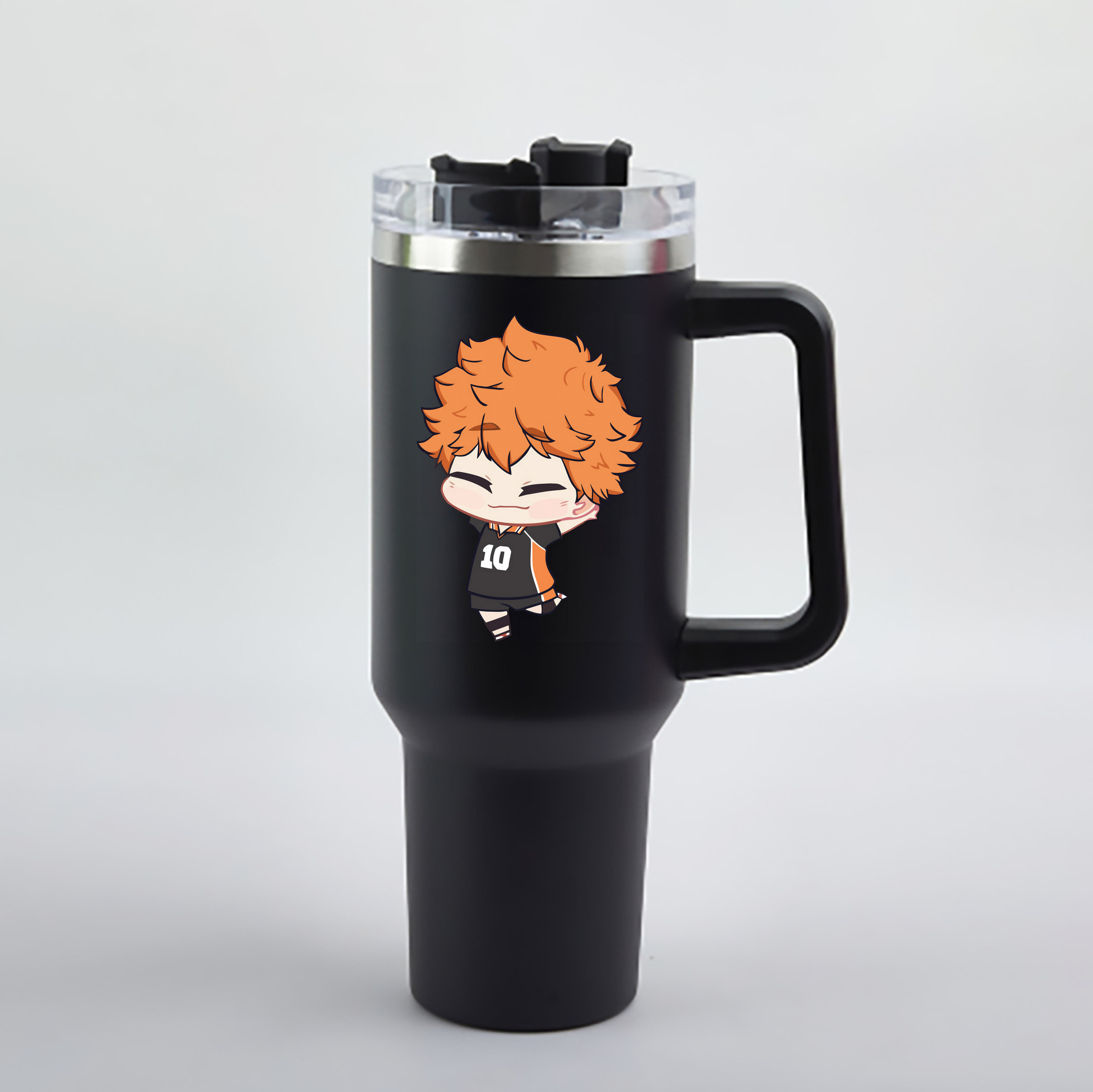 （画像用） ハイキュー!! Haikyu!! 1200mL車用タンブラー - クリスタルステッカー（プラスチックストロー付き）