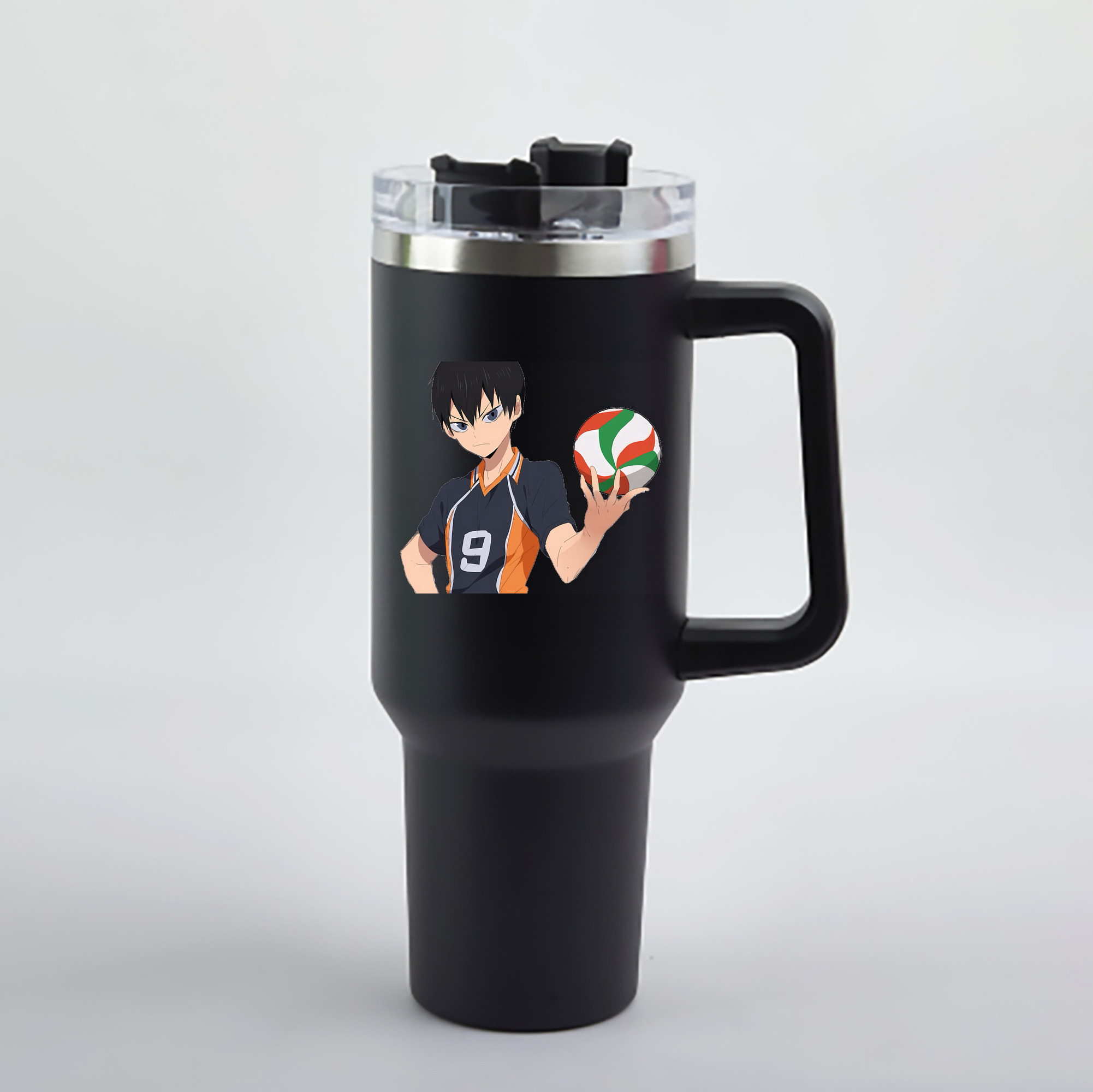 （画像用） ハイキュー!! Haikyu!! 1200mL車用タンブラー - クリスタルステッカー（プラスチックストロー付き）
