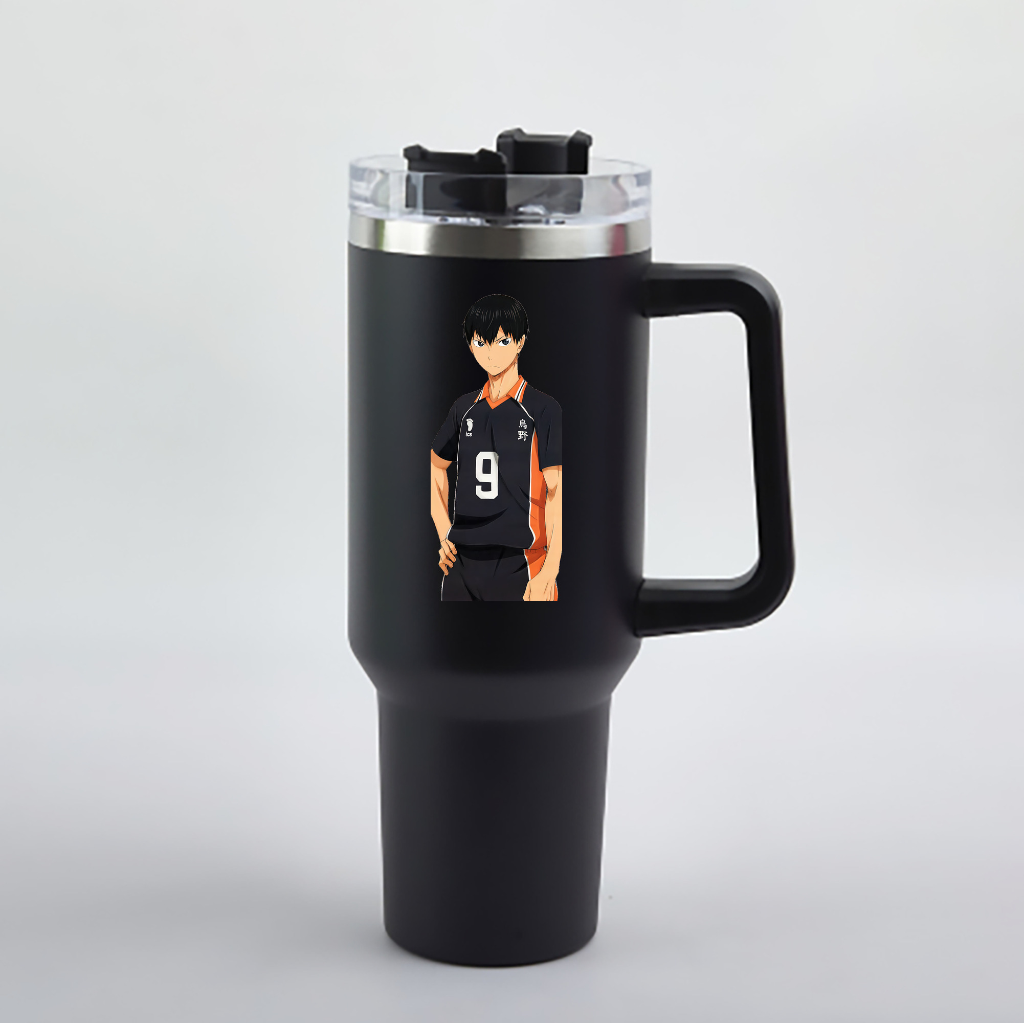 （画像用） ハイキュー!! Haikyu!! 1200mL車用タンブラー - クリスタルステッカー（プラスチックストロー付き）
