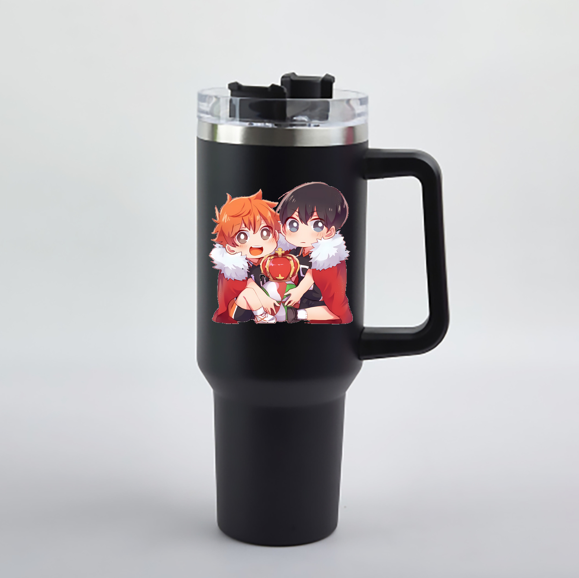 （画像用） ハイキュー!! Haikyu!! 1200mL車用タンブラー - クリスタルステッカー（プラスチックストロー付き）