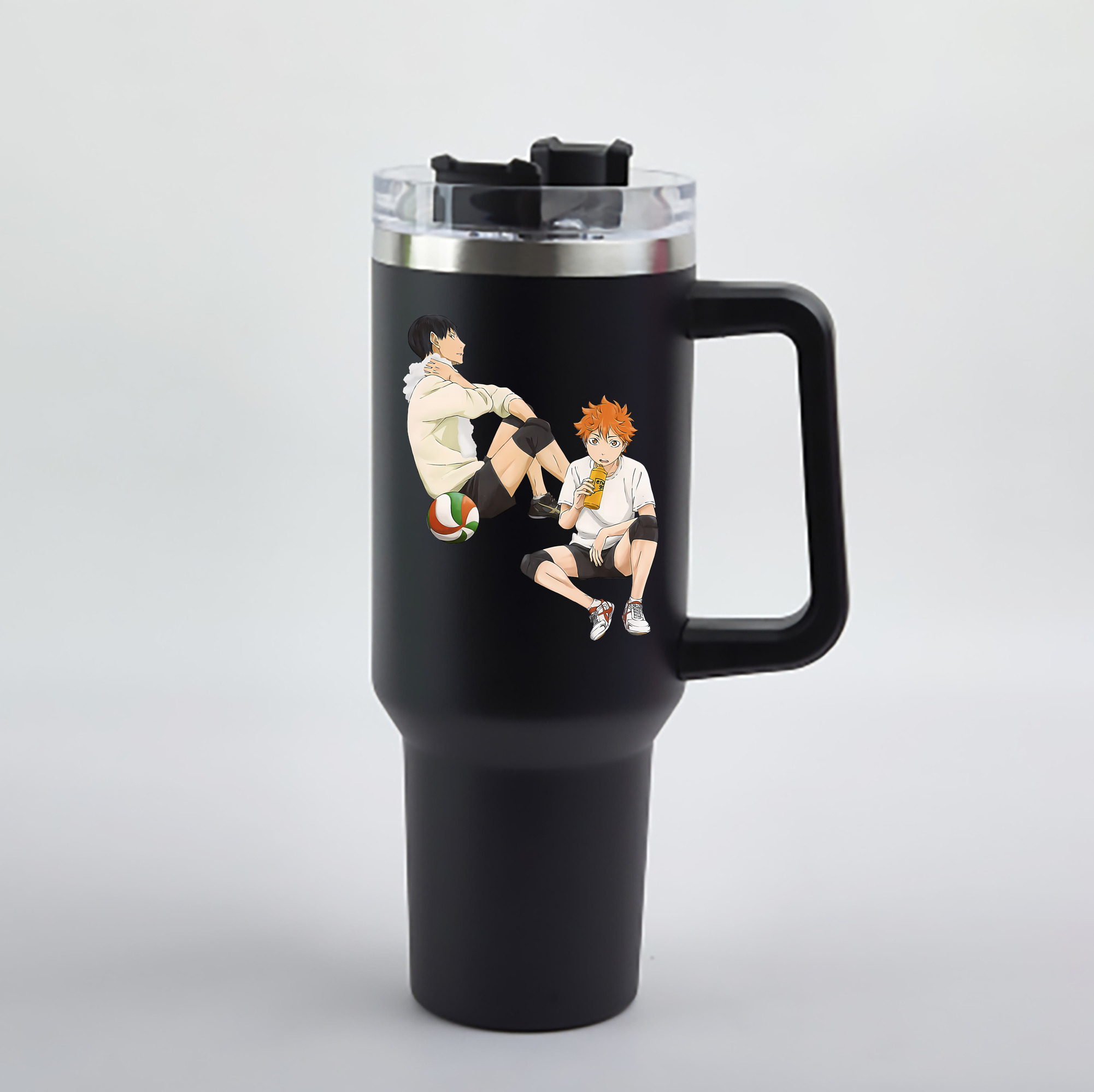 （画像用） ハイキュー!! Haikyu!! 1200mL車用タンブラー - クリスタルステッカー（プラスチックストロー付き）