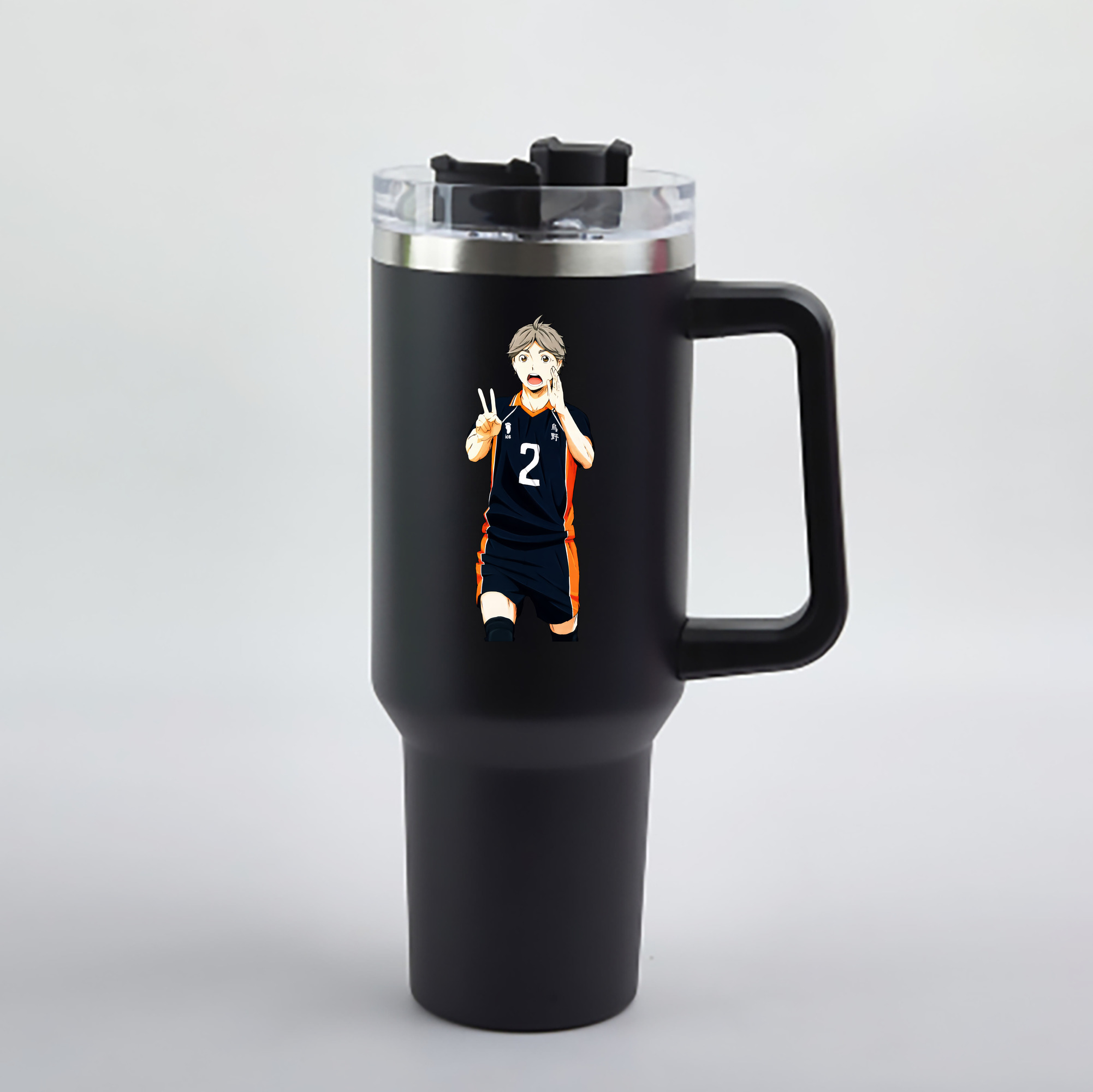 （画像用） ハイキュー!! Haikyu!! 1200mL車用タンブラー - クリスタルステッカー（プラスチックストロー付き）