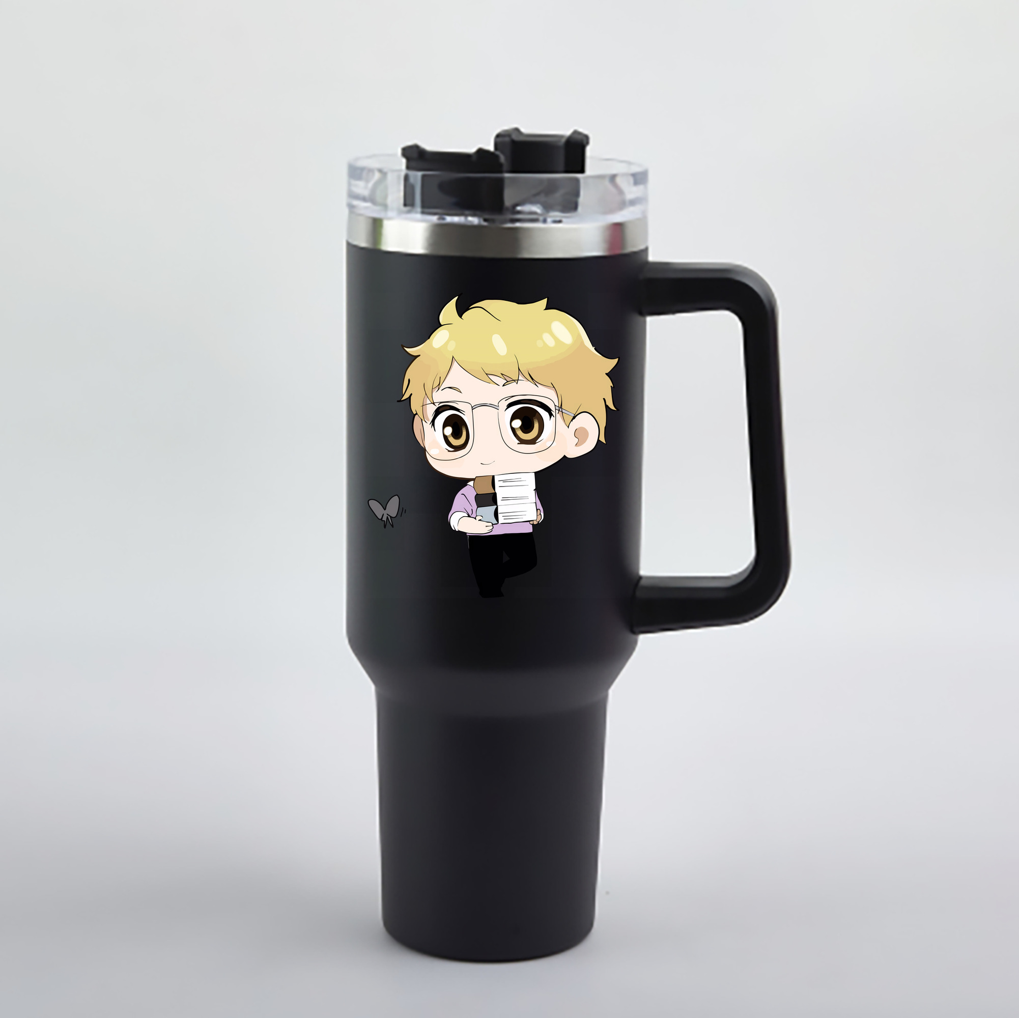 （画像用） ハイキュー!! Haikyu!! 1200mL車用タンブラー - クリスタルステッカー（プラスチックストロー付き）