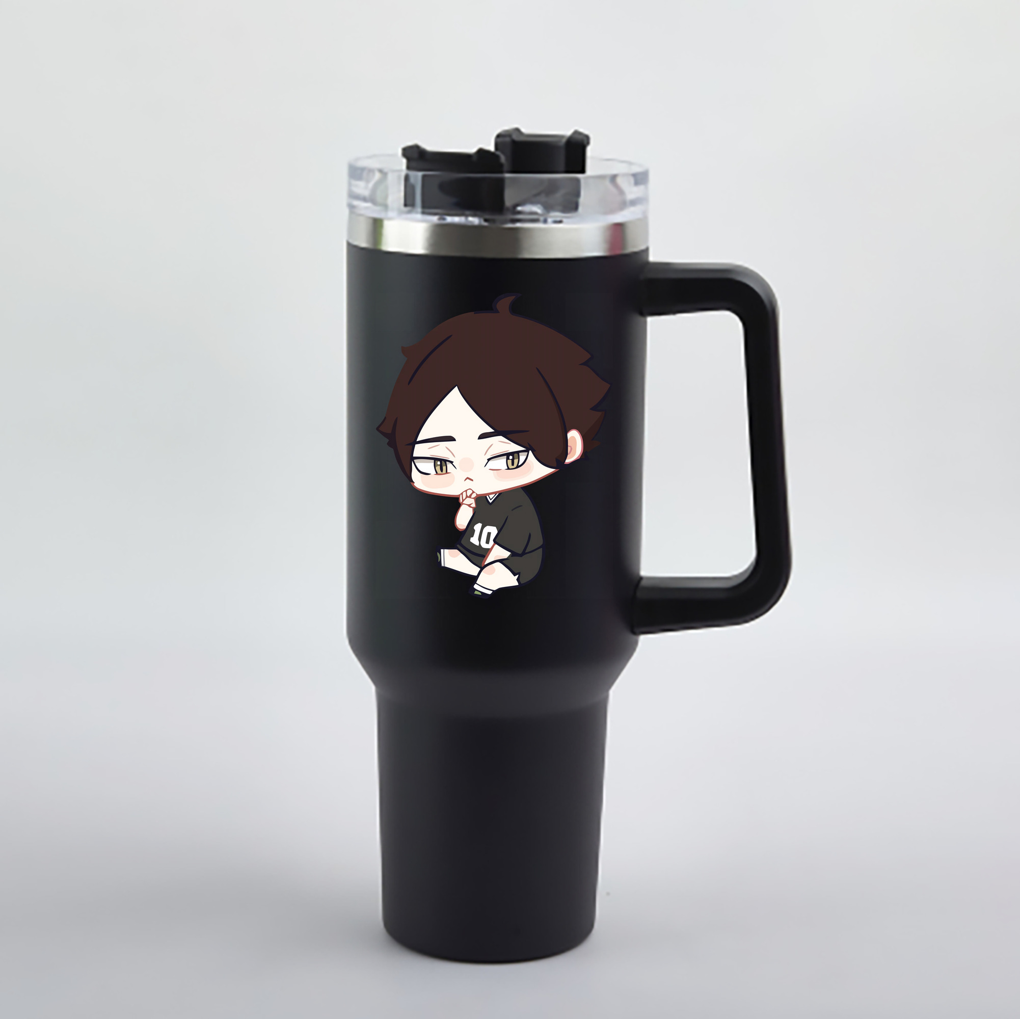 （画像用） ハイキュー!! Haikyu!! 1200mL車用タンブラー - クリスタルステッカー（プラスチックストロー付き）