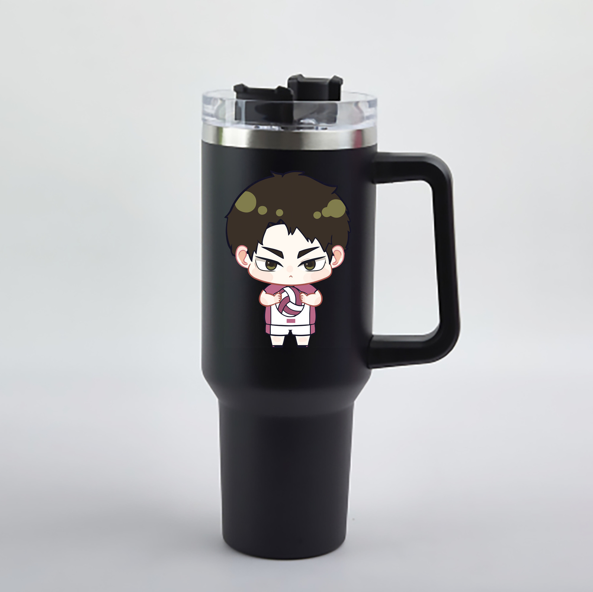 （画像用） ハイキュー!! Haikyu!! 1200mL車用タンブラー - クリスタルステッカー（プラスチックストロー付き）