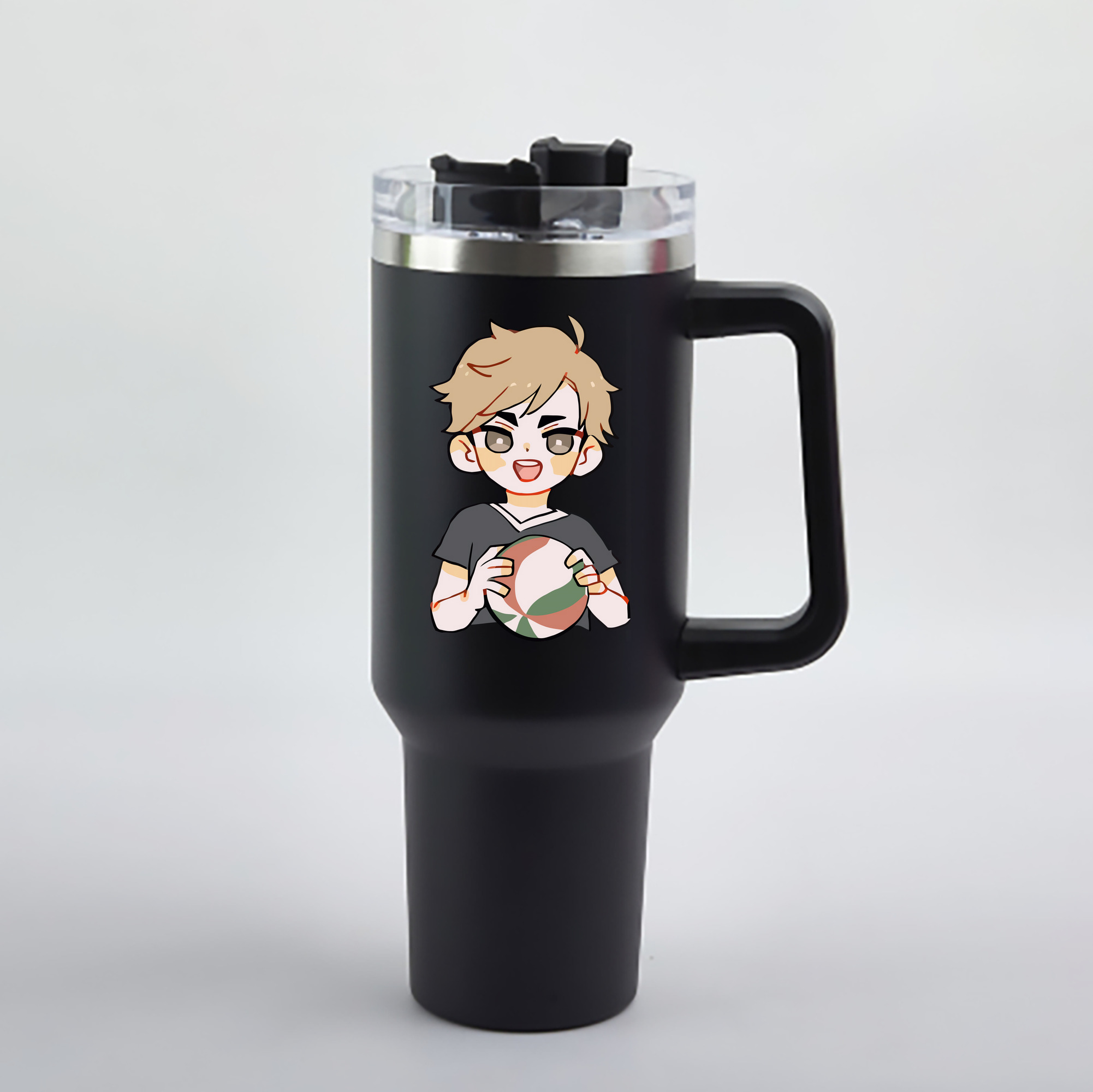 （画像用） ハイキュー!! Haikyu!! 1200mL車用タンブラー - クリスタルステッカー（プラスチックストロー付き）