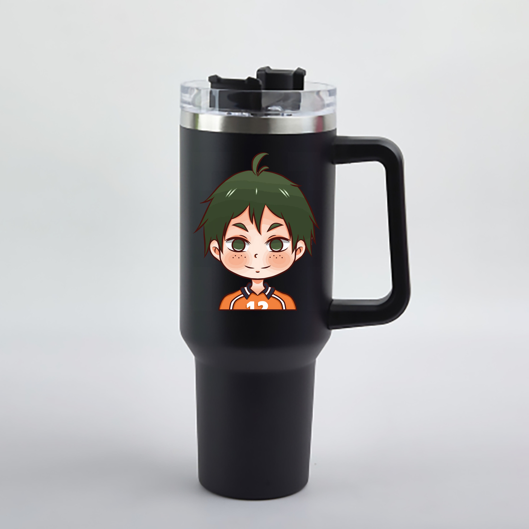 （画像用） ハイキュー!! Haikyu!! 1200mL車用タンブラー - クリスタルステッカー（プラスチックストロー付き）