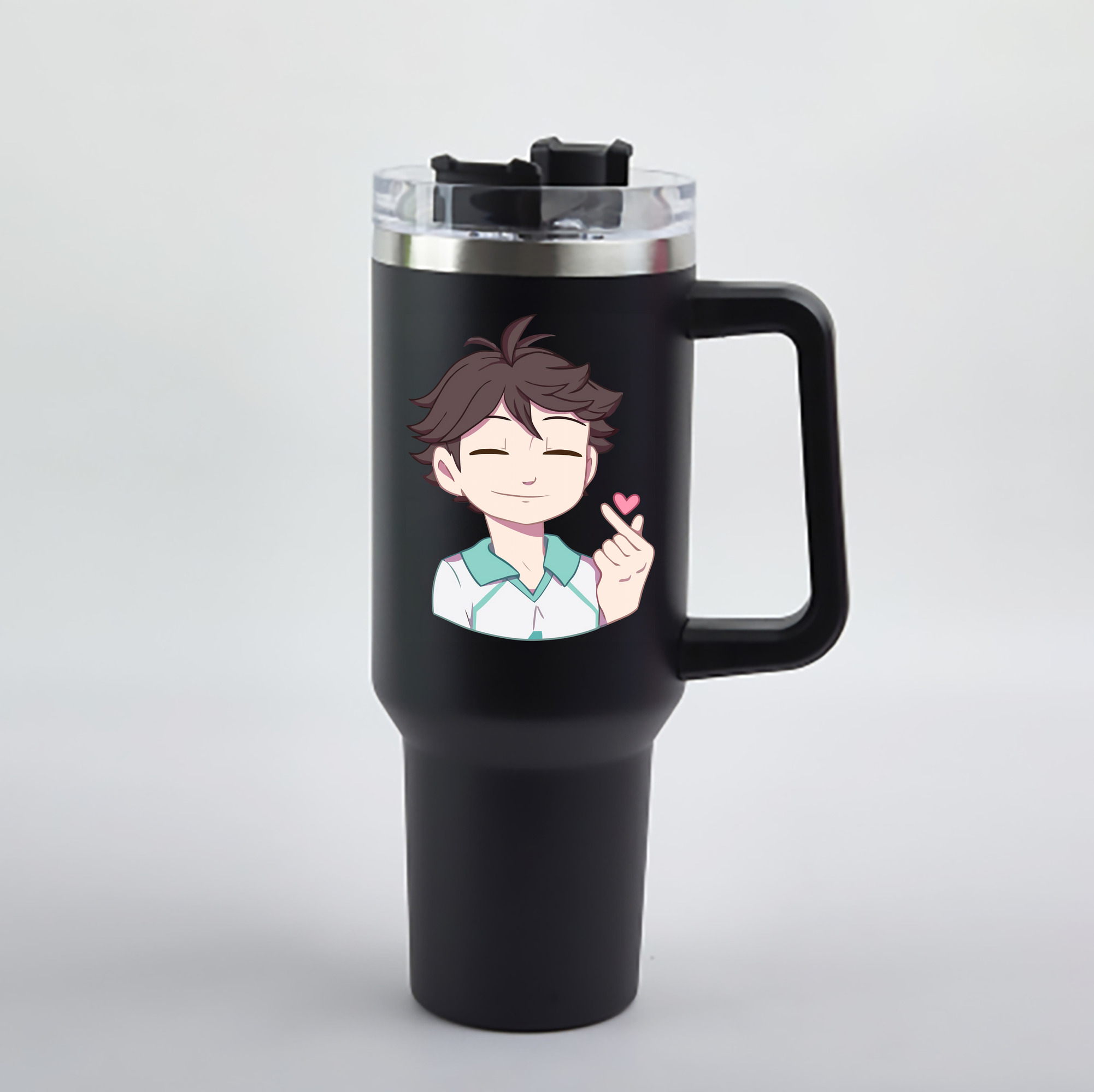 （画像用） ハイキュー!! Haikyu!! 1200mL車用タンブラー - クリスタルステッカー（プラスチックストロー付き）