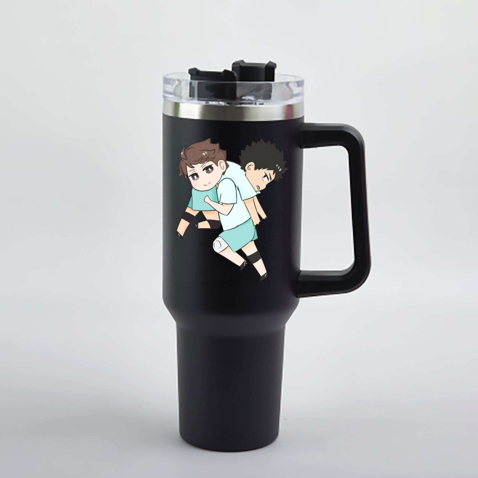 （画像用） ハイキュー!! Haikyu!! 1200mL車用タンブラー - クリスタルステッカー（プラスチックストロー付き）