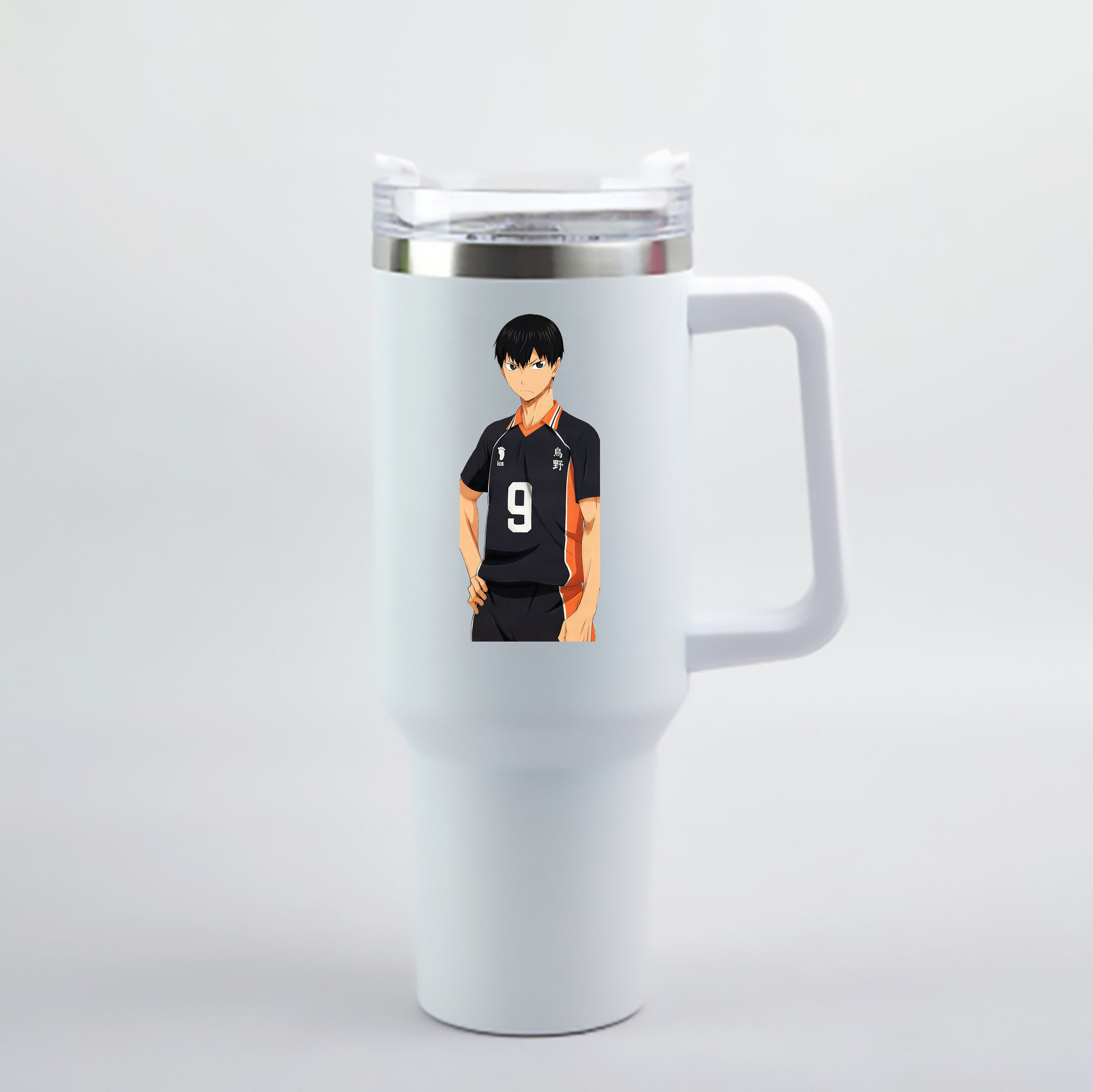 （画像用） ハイキュー!! Haikyu!! 1200mL車用タンブラー - クリスタルステッカー（プラスチックストロー付き）