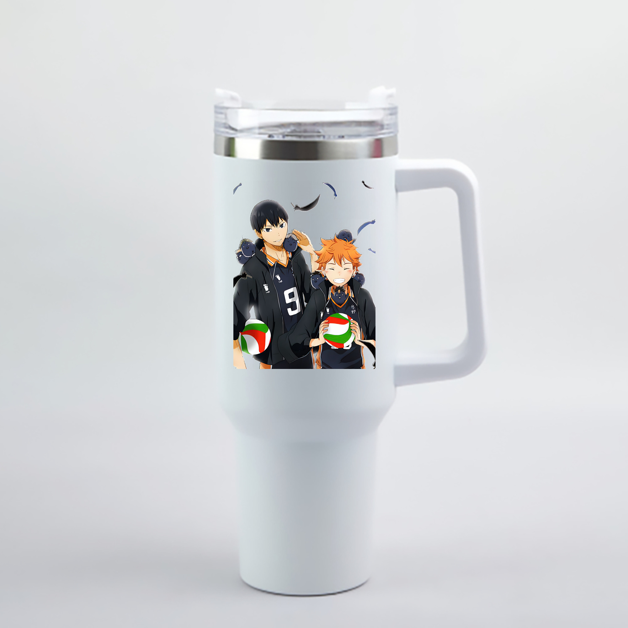 （画像用） ハイキュー!! Haikyu!! 1200mL車用タンブラー - クリスタルステッカー（プラスチックストロー付き）