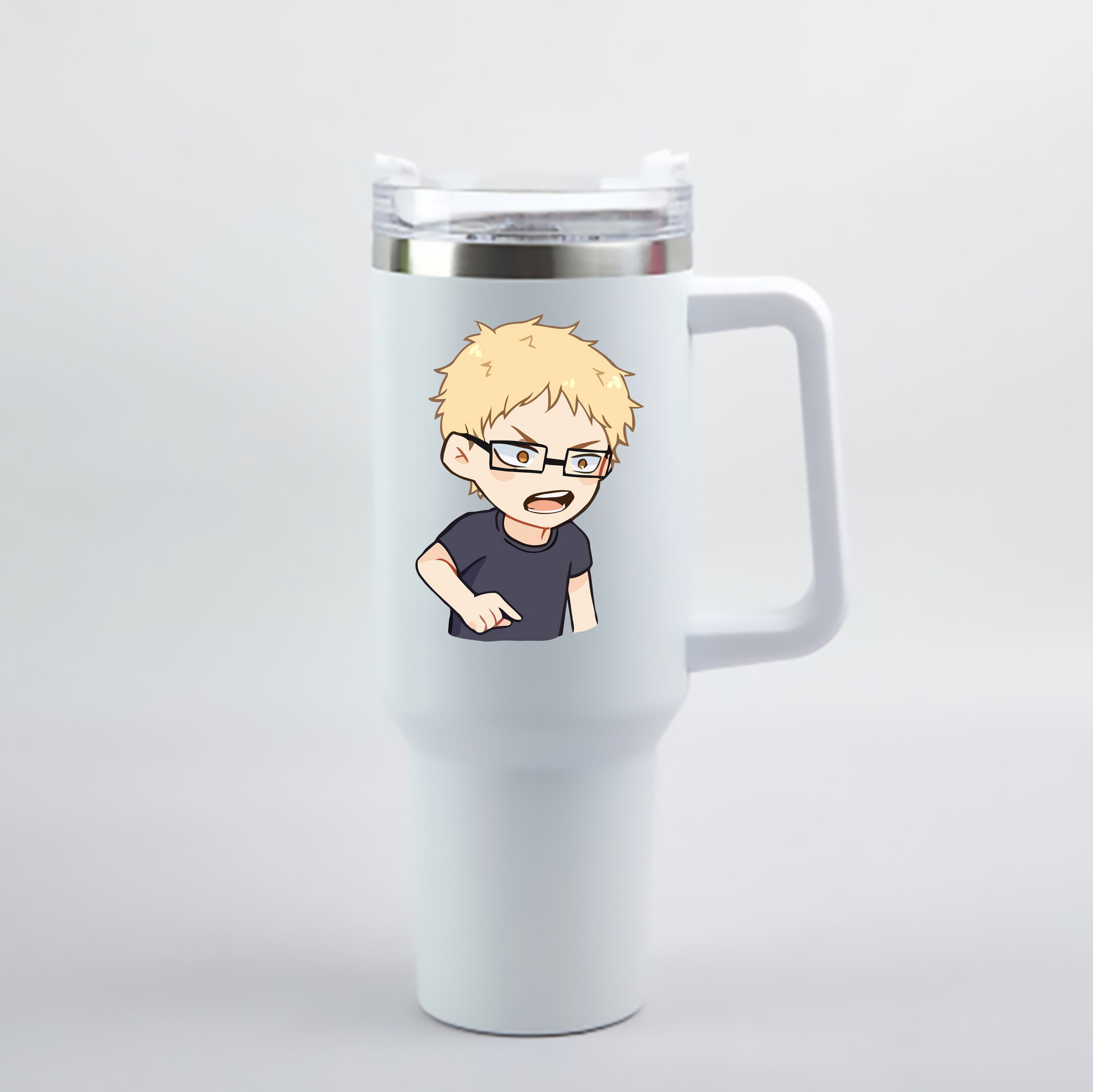 （画像用） ハイキュー!! Haikyu!! 1200mL車用タンブラー - クリスタルステッカー（プラスチックストロー付き）