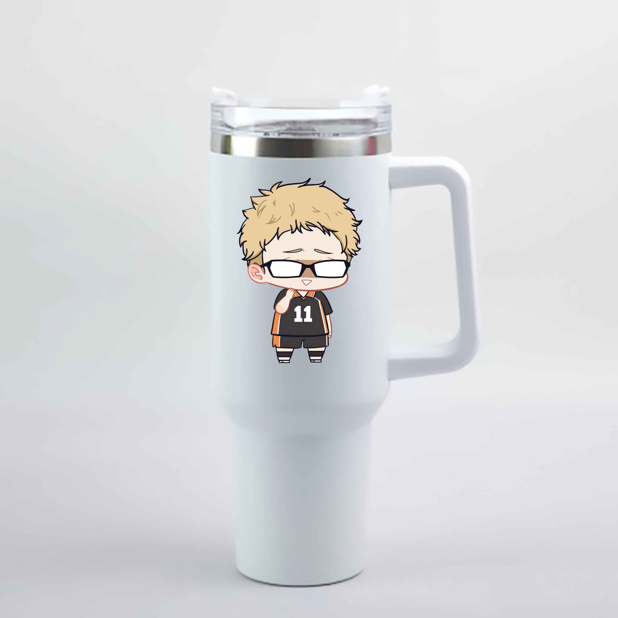 （画像用） ハイキュー!! Haikyu!! 1200mL車用タンブラー - クリスタルステッカー（プラスチックストロー付き）