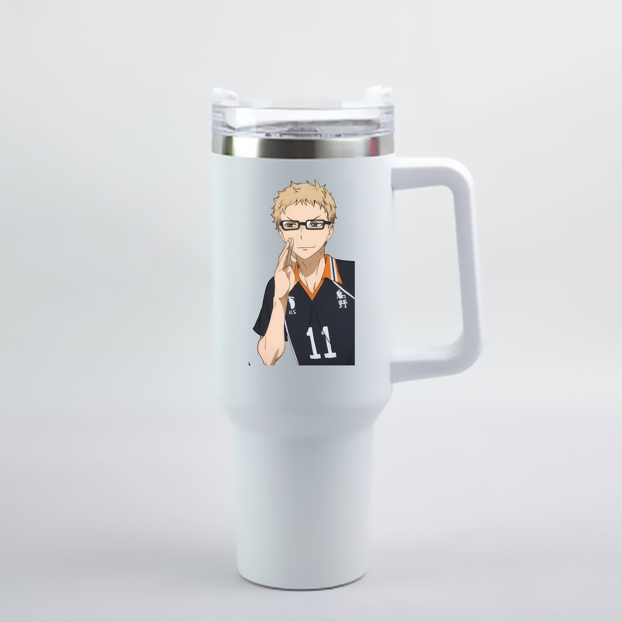 （画像用） ハイキュー!! Haikyu!! 1200mL車用タンブラー - クリスタルステッカー（プラスチックストロー付き）