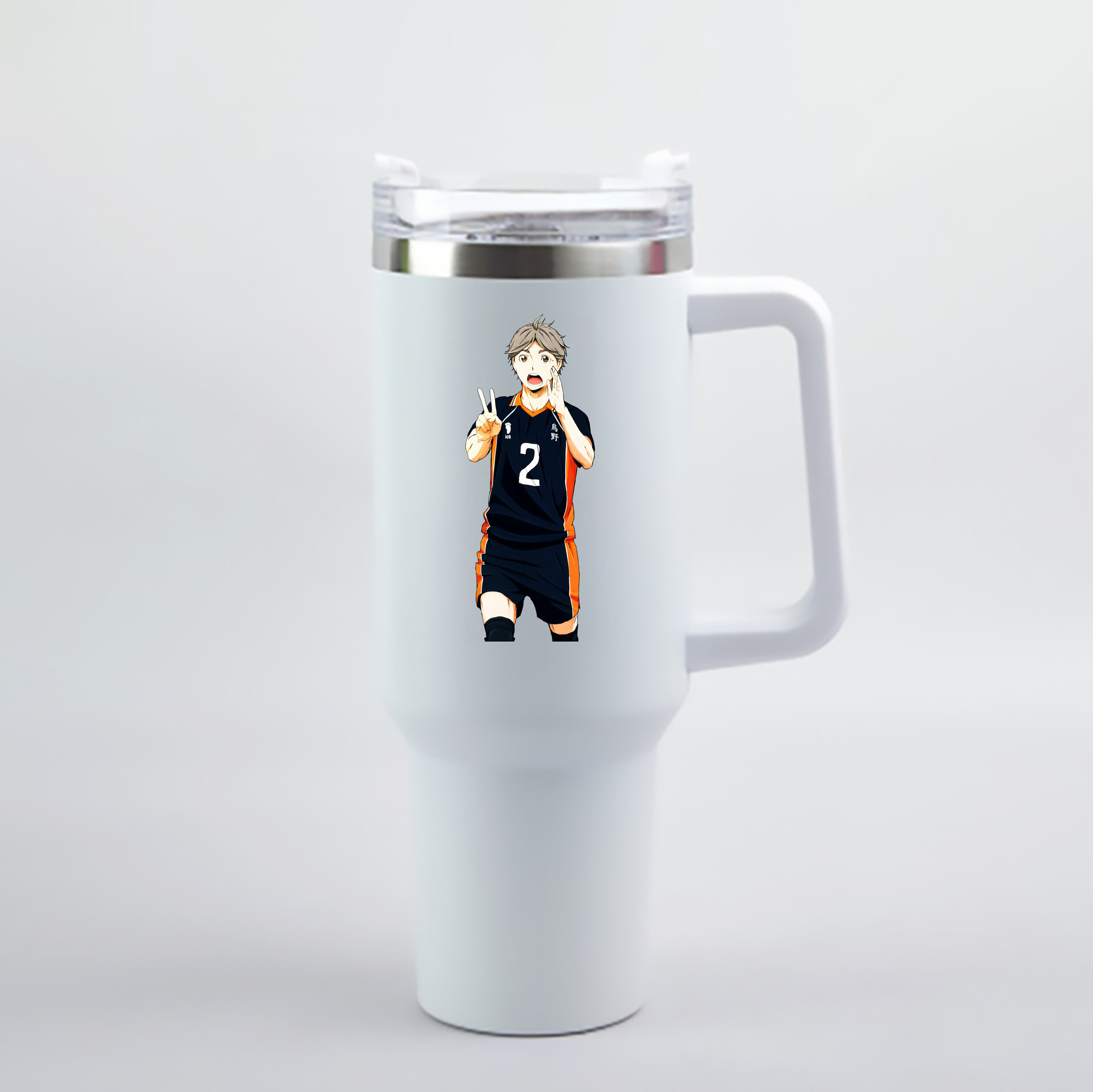（画像用） ハイキュー!! Haikyu!! 1200mL車用タンブラー - クリスタルステッカー（プラスチックストロー付き）