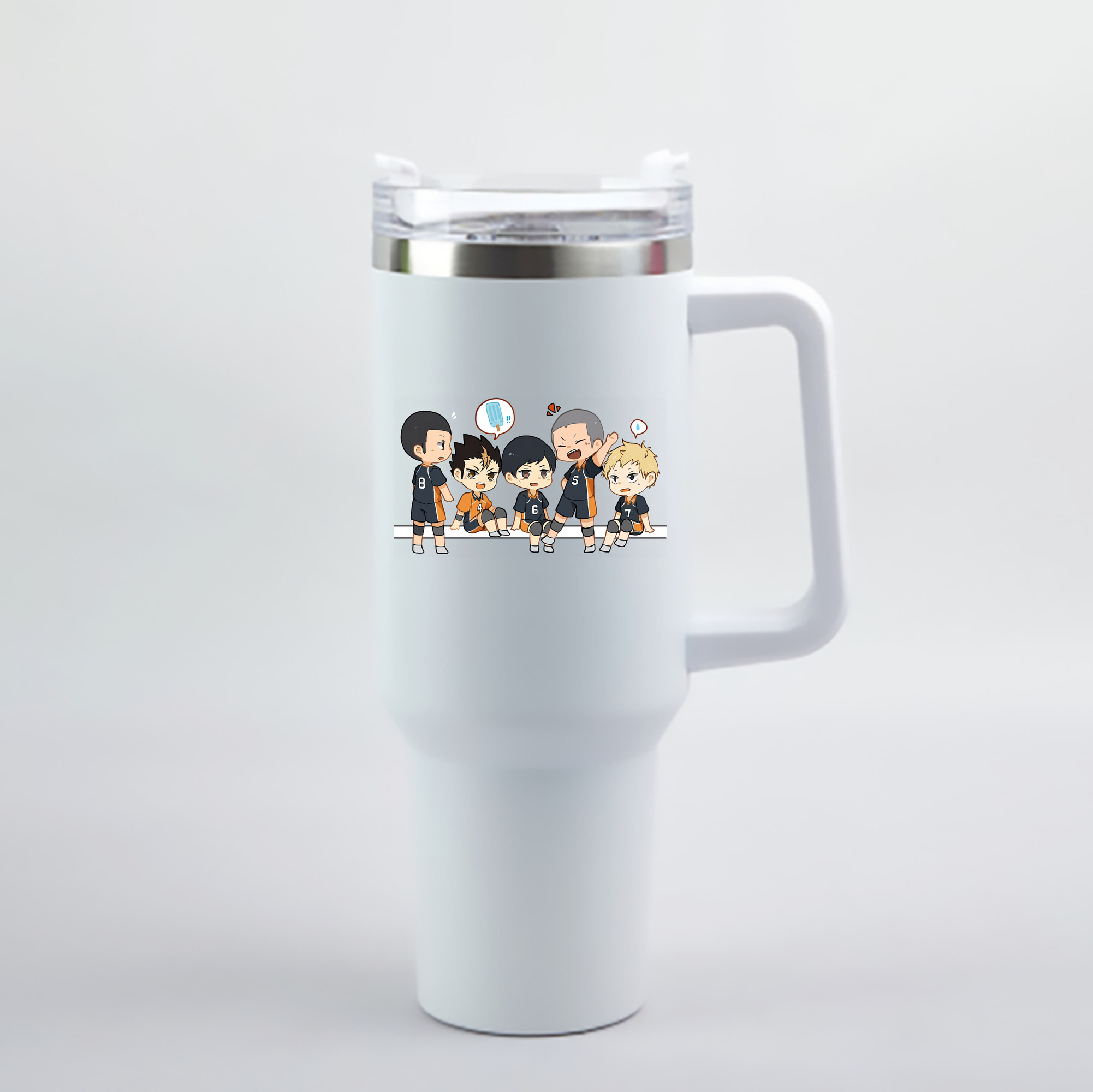 （画像用） ハイキュー!! Haikyu!! 1200mL車用タンブラー - クリスタルステッカー（プラスチックストロー付き）