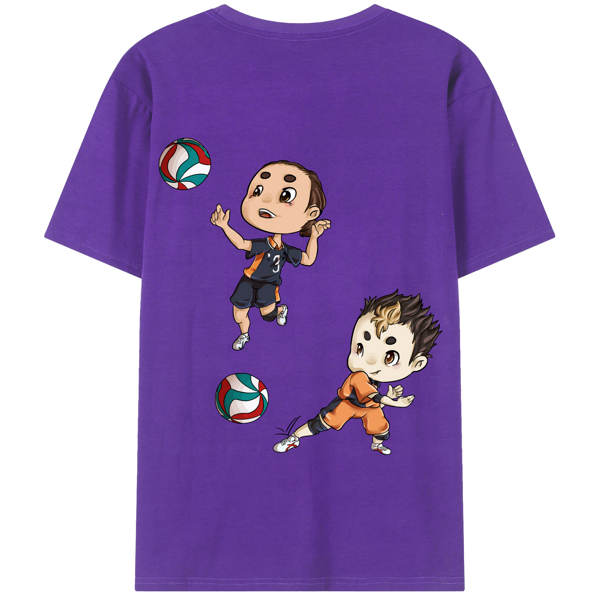 （画像用） ハイキュー!! Haikyu!! 綿100％半袖Tシャツ（背面プリント）