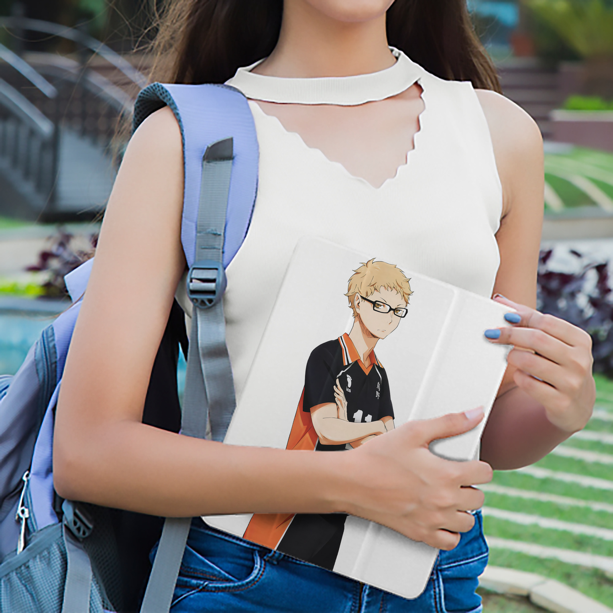 ハイキュー!! Haikyu!! IPad ケース ペン収納付き 三つ折りスタンド PUレザー×シリコン 対応機種9.5/10.5/10.9インチ