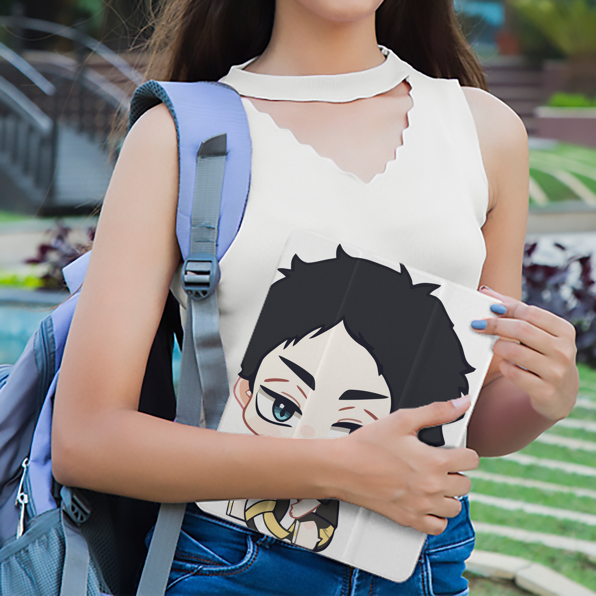 ハイキュー!! Haikyu!! IPad ケース ペン収納付き 三つ折りスタンド PUレザー×シリコン 対応機種9.5/10.5/10.9インチ